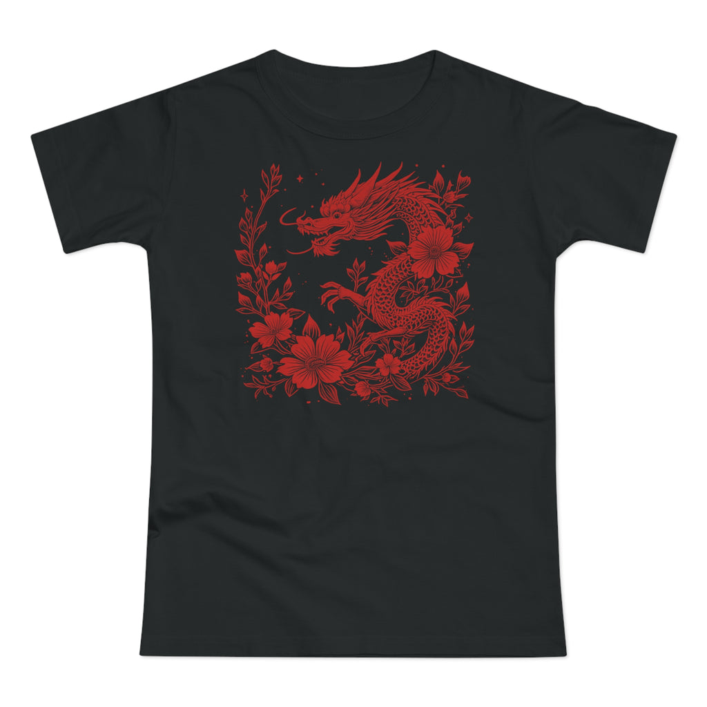 Floral Dragon - Japanese Tattoo-Style, Frontprint, Womens' T-Shirt