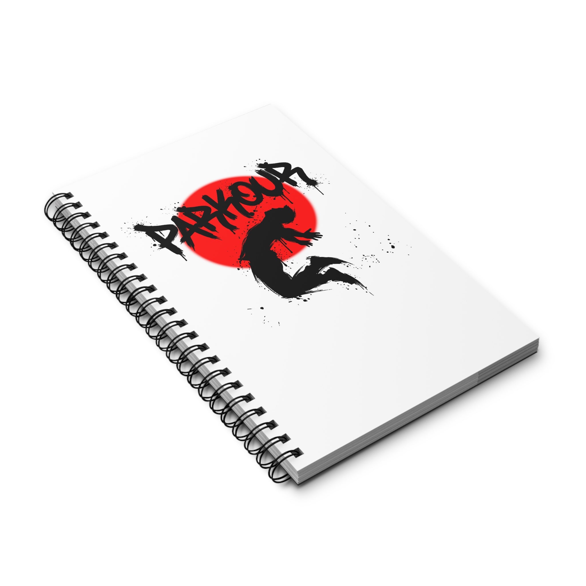 Parkour Spiralblock - Freerunning Athlete Silhouette Notebook