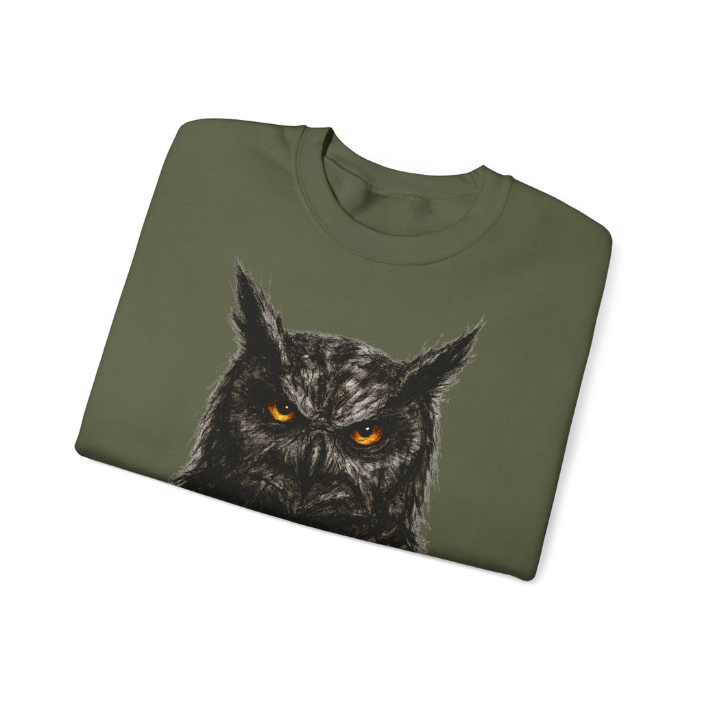 Uhu: Animals-Collection, Frontprint, Unisex Sweatshirt, Owl Graphic