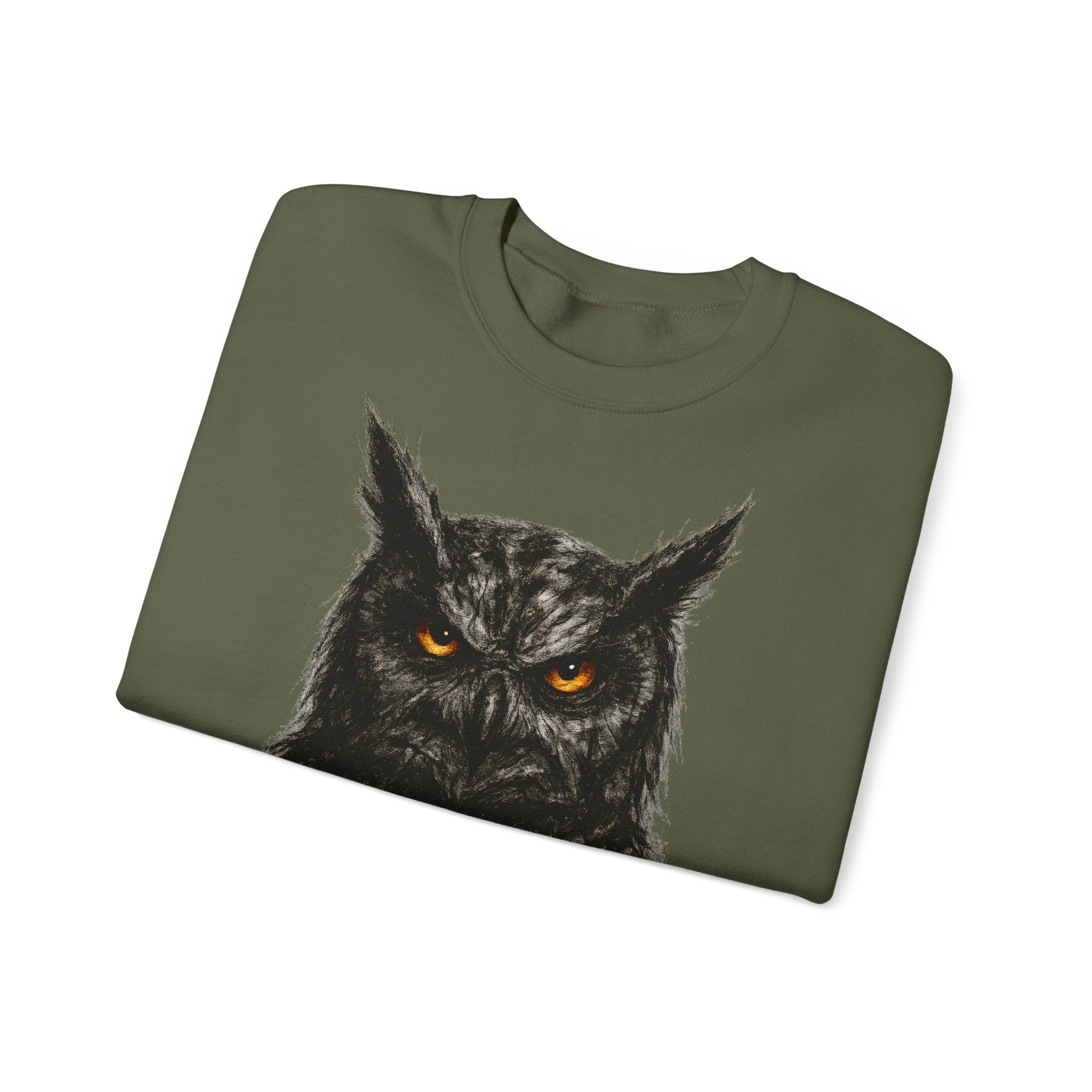 Uhu: Animals-Collection, Frontprint, Unisex Sweatshirt, Owl Graphic