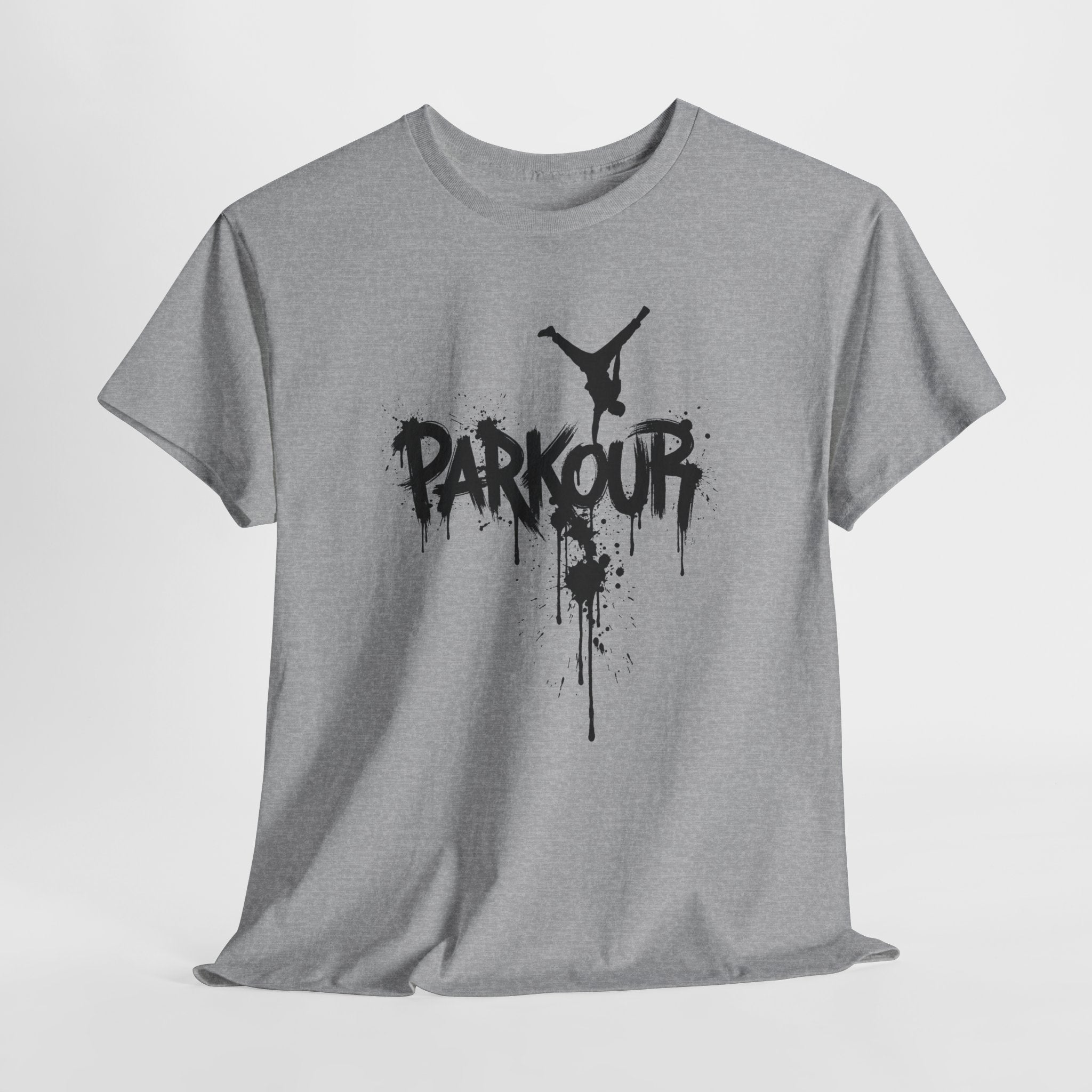 Parkour 05: Frontprint, Unisex T-Shirt - Urban Stunt Silhouette Crewneck