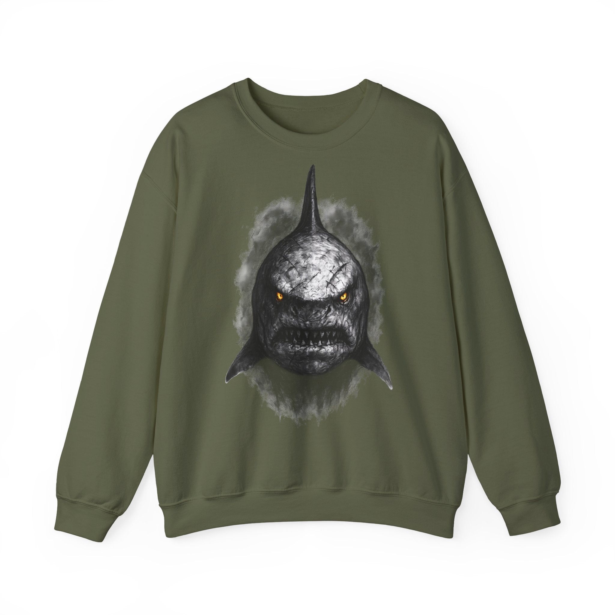 Hai: Animals-Collection, Frontprint, Unisex Sweatshirt, Menacing Shark