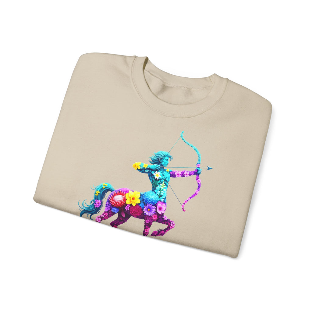 Schütze: Frontprint, Unisex Sweatshirt, florales Sternzeichen, Zodiac Astrologie (Sagittarius)