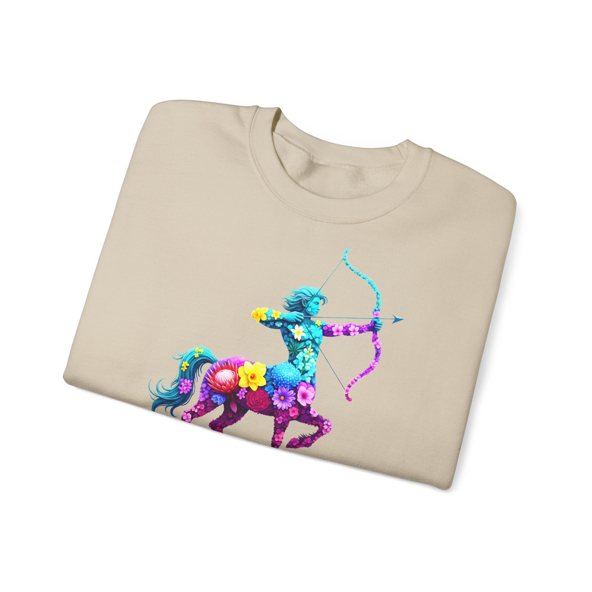Schütze: Frontprint, Unisex Sweatshirt, florales Sternzeichen, Zodiac Astrologie (Sagittarius)