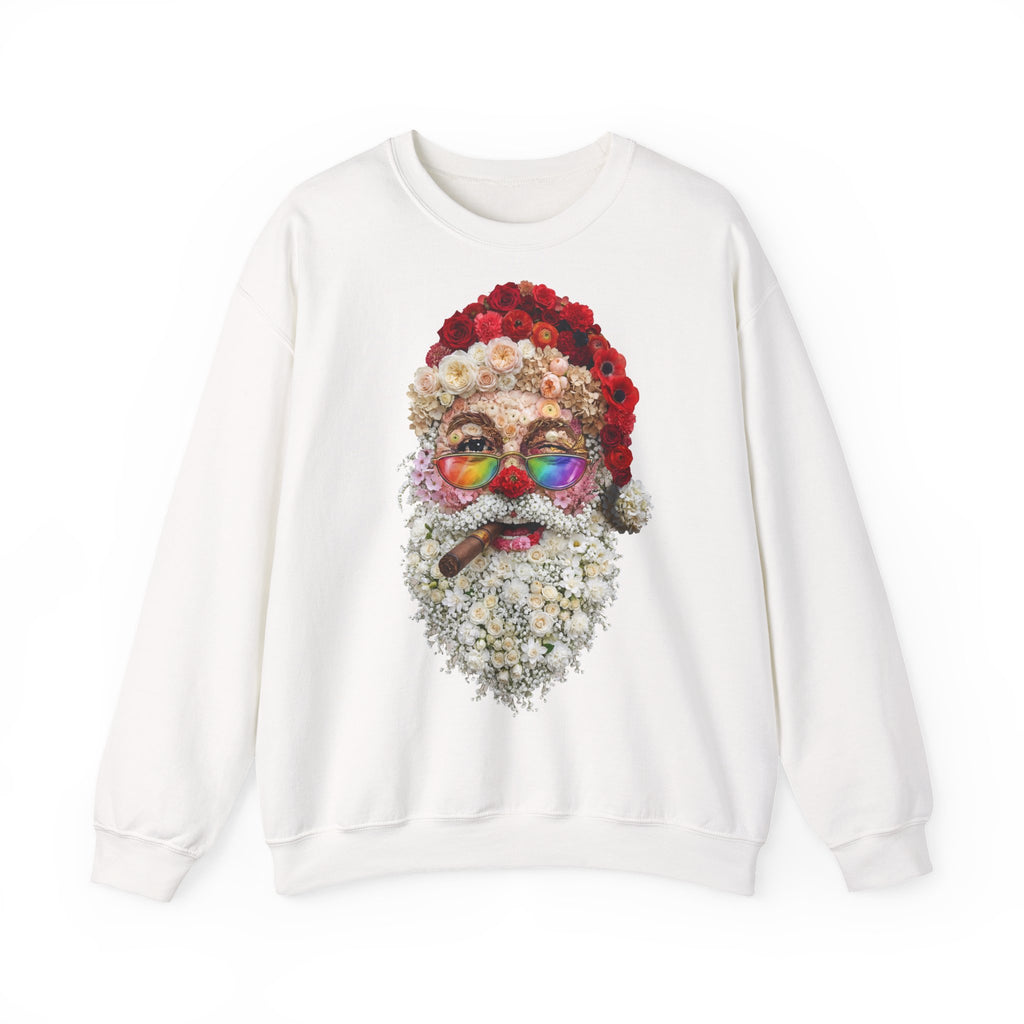 Blumen-Santa: Frontprint, Unisex Sweatshirt - Colorful Rainbow Glasses Floral