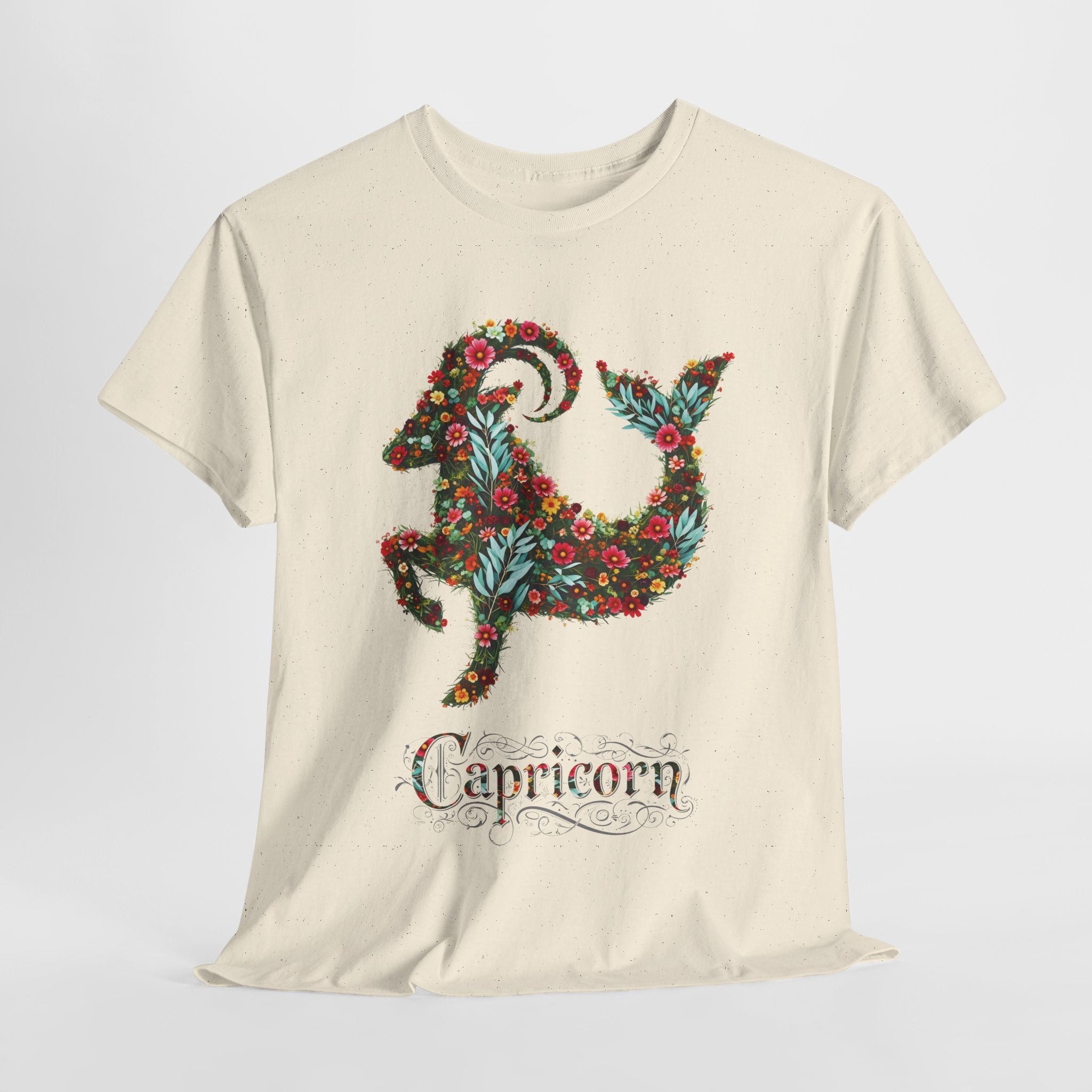 Capricorn Floral Zodiac Unisex Heavy Cotton Tee, Zodiac Shirt, Astrology Apparel, Gift for December Birthdays, Personalized T-Shirt, [...]