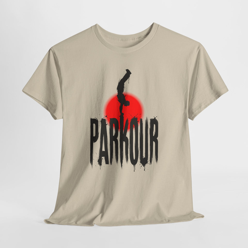 Parkour B: Frontprint, Unisex T-Shirt - Urban Stunt Silhouette Crewneck