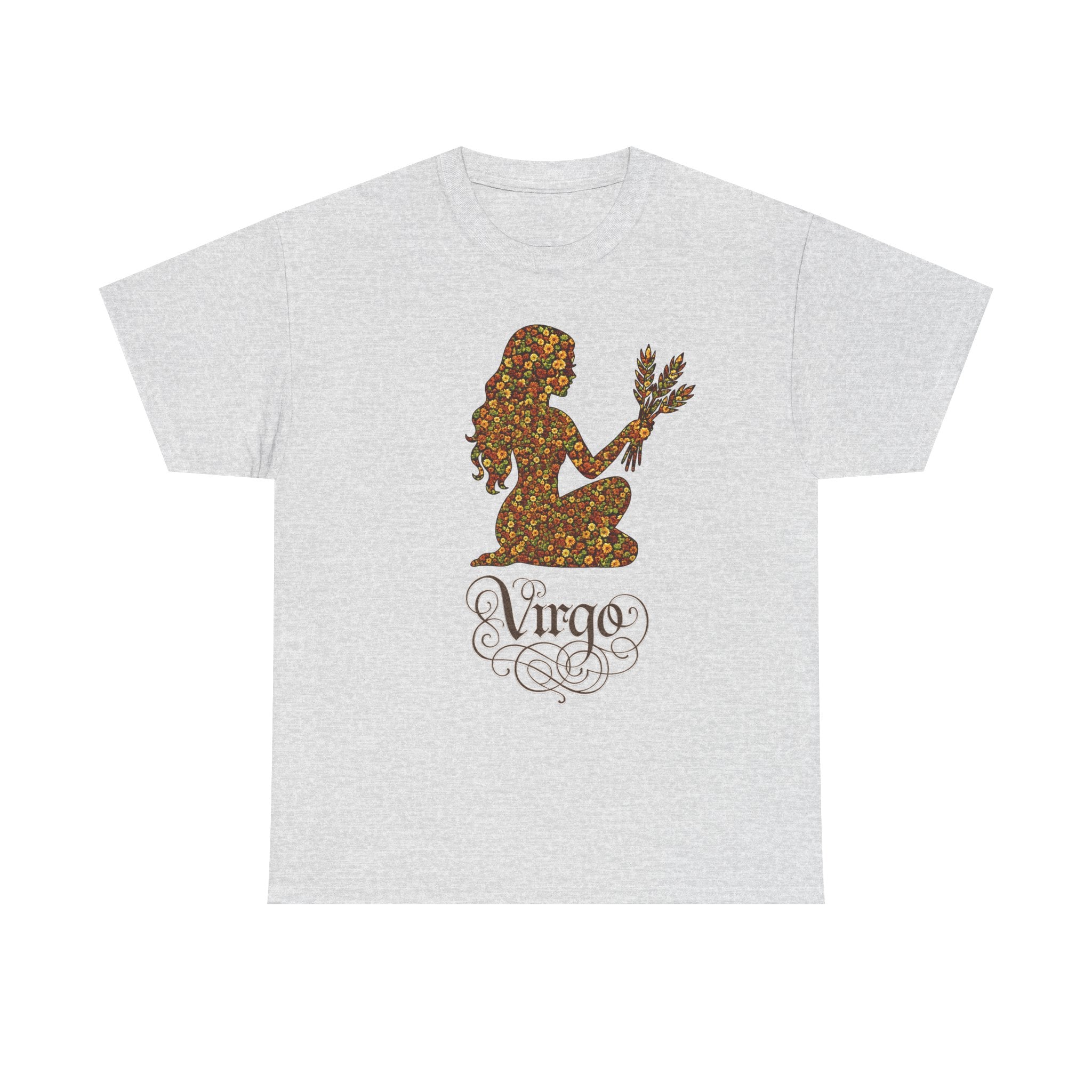Virgo Floral Zodiac Tee for Astrology Lovers, Unisex Cotton T-Shirt, Boho Style Shirt, Astrology Gift, Star Sign Tee
