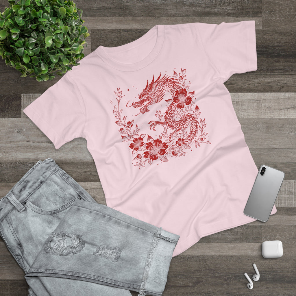 Floral Dragon - Japanese Tattoo-Style, Frontprint, Womens' T-Shirt