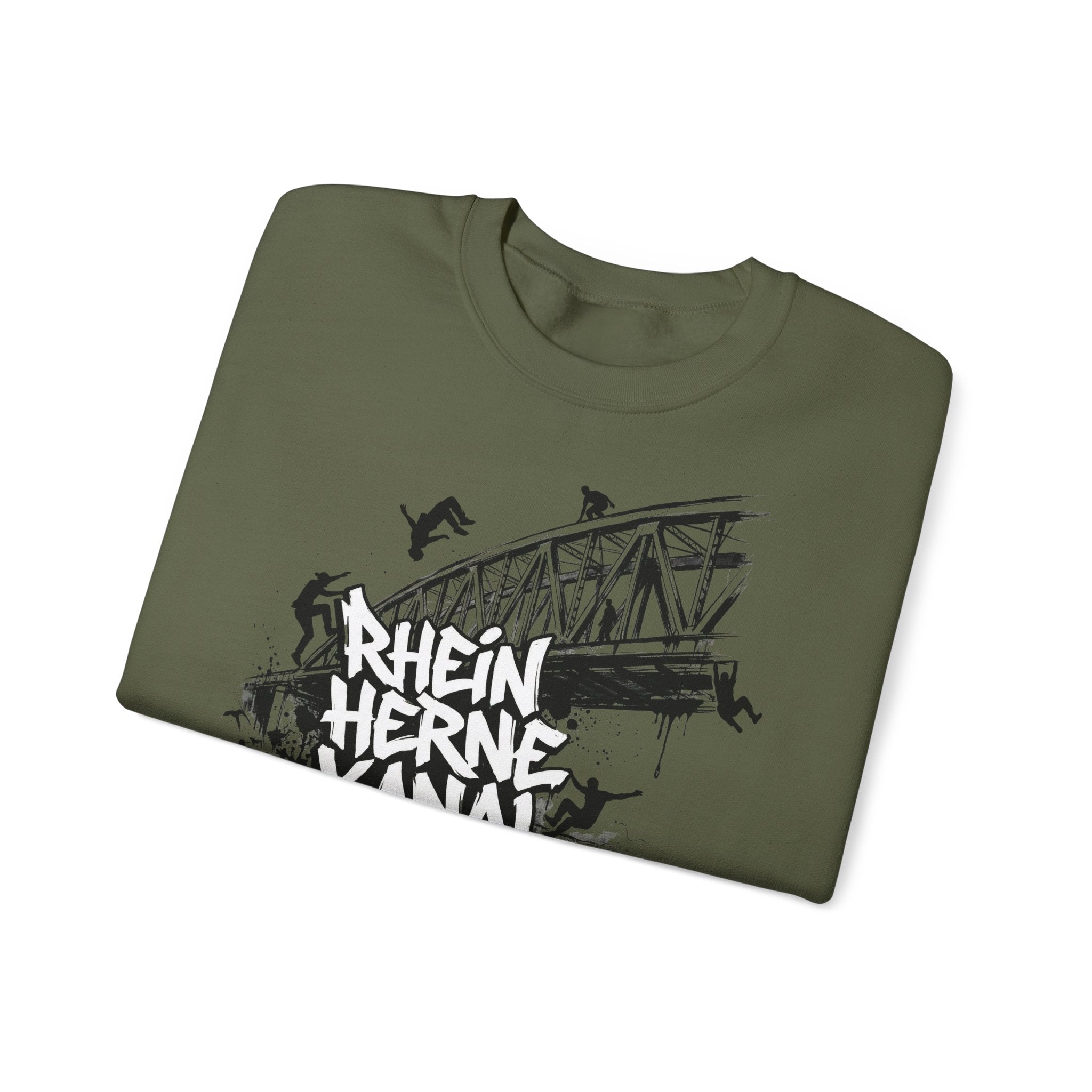 Parkour C: Frontprint, Unisex Sweatshirt - Urban Stunt Silhouette Crewneck