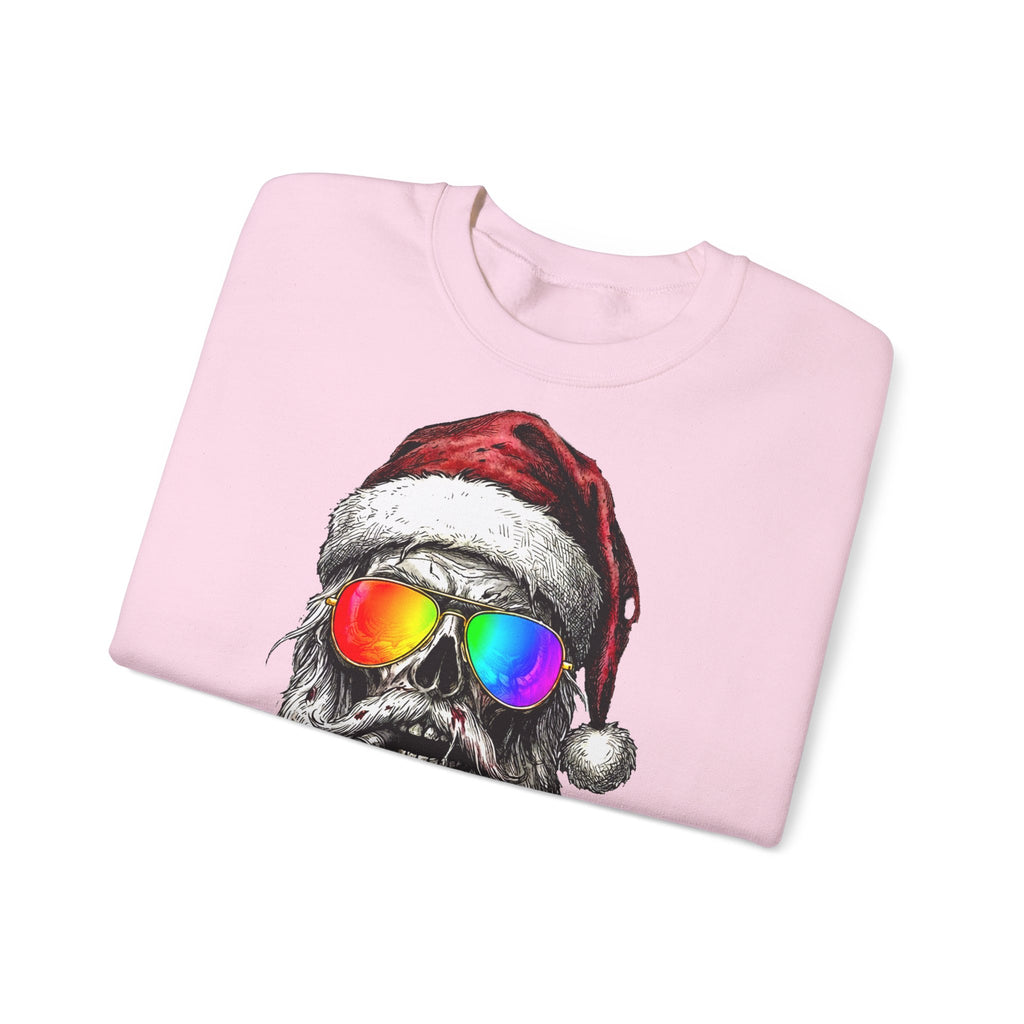 Pilot-Santa: Frontprint, Unisex Sweatshirt Retro Sunglasses Christmas Sweater