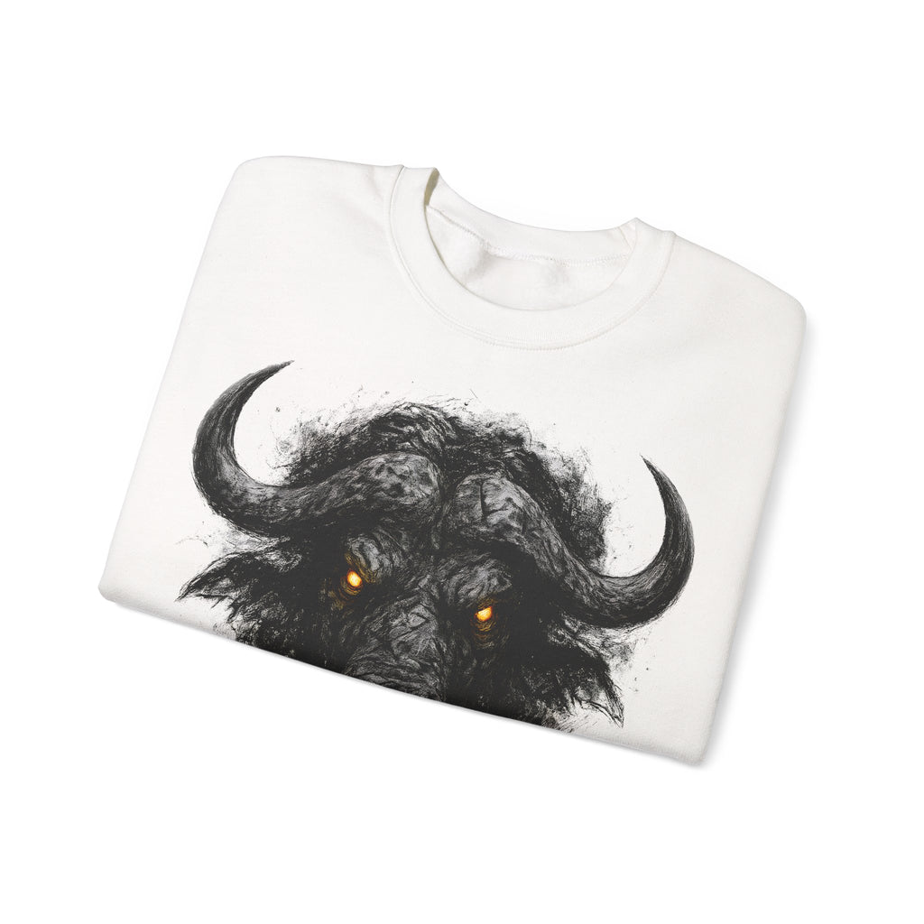 Büffel: Animals-Collection, Frontprint, Unisex Sweatshirt, Buffalo Spirit