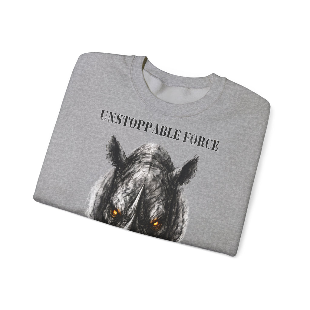 Nashorn - Unstoppable Force: Animals-Collection, Frontprint, Unisex Sweatshirt
