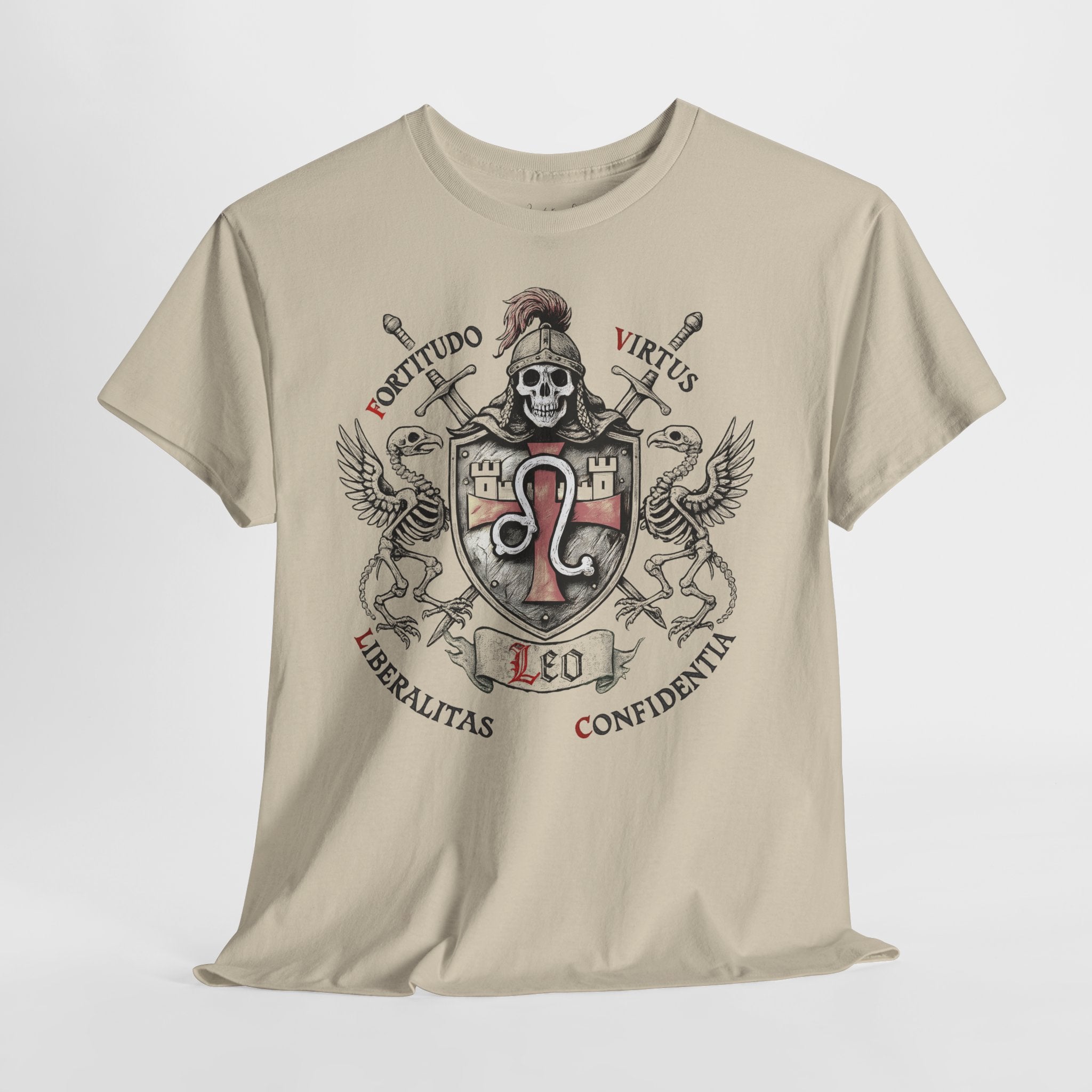 Löwe: Frontprint, Unisex T-Shirt **Grimwater-Edition** Sternzeichen Astrologie (Leo)