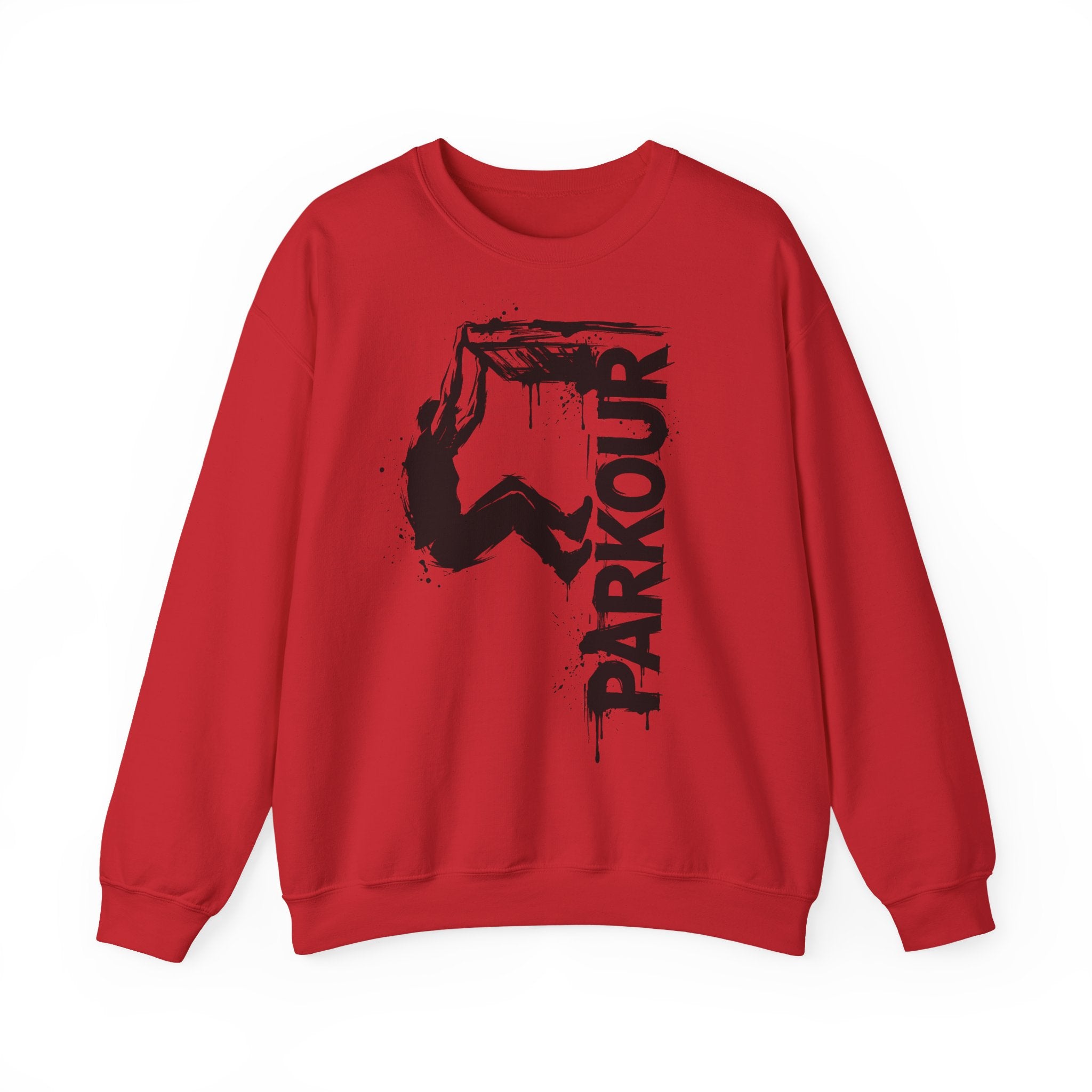 Parkour 09: Frontprint, Unisex Sweatshirt - Urban Stunt Silhouette Crewneck