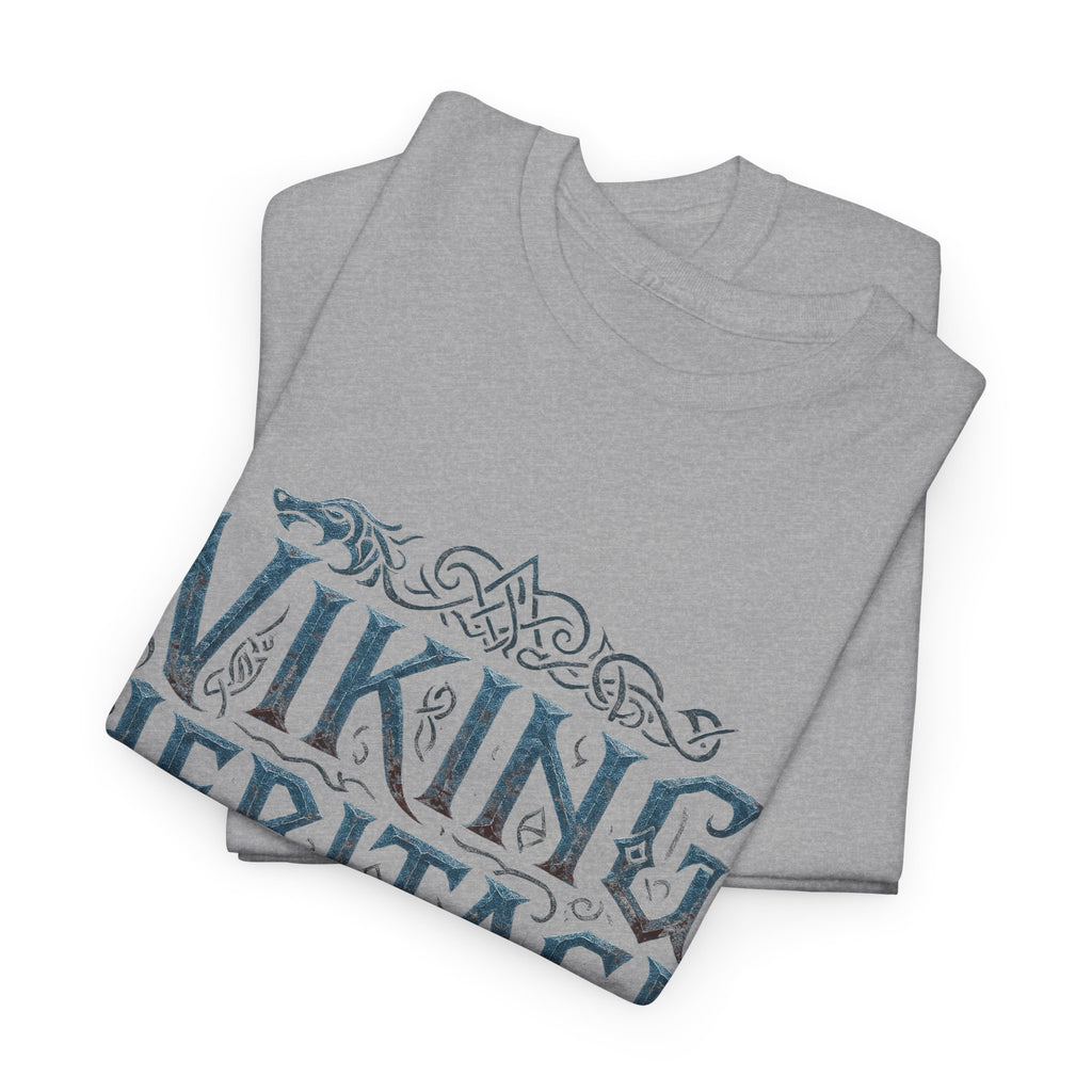 Viking Heritage Unisex Heavy Cotton Tee, Nordic Pride Shirt, Gift for Viking Fans, Heritage Apparel, Casual Wear, Blue Ice in Your Blood Tee