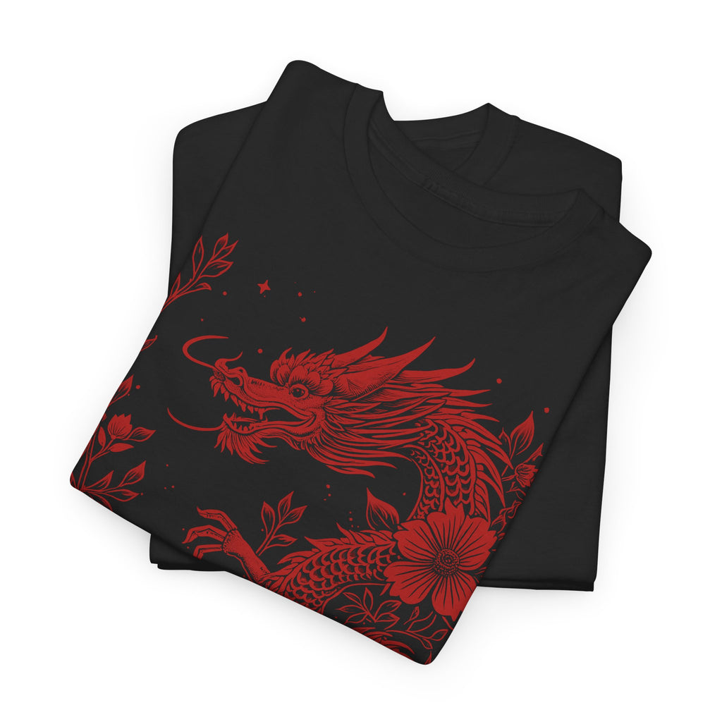 Floral Dragon - Japanese Tattoo-Style Unisex T-Shirt