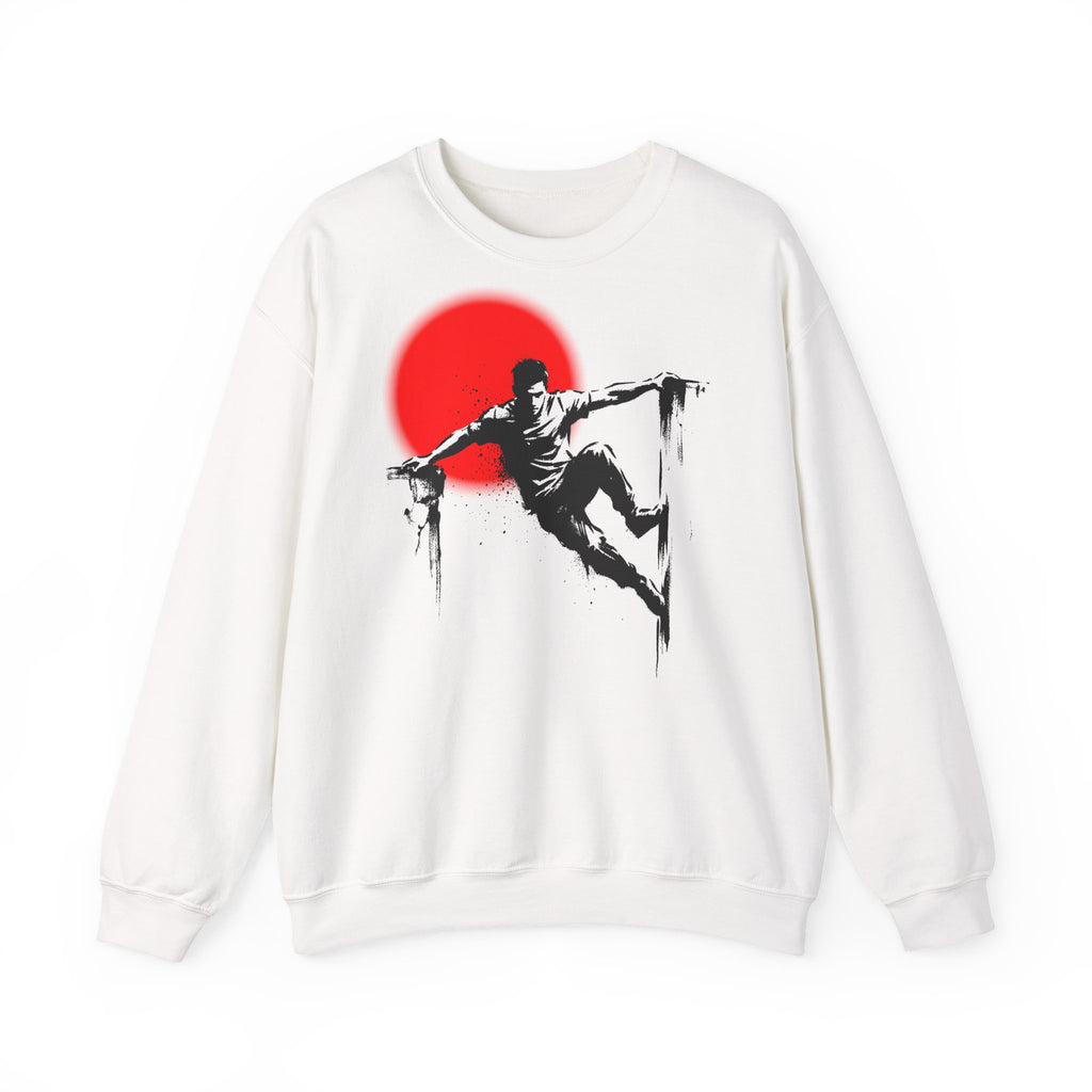 Parkour D: Front-/Backprint, Unisex Sweatshirt - Urban Stunt Silhouette Crewneck
