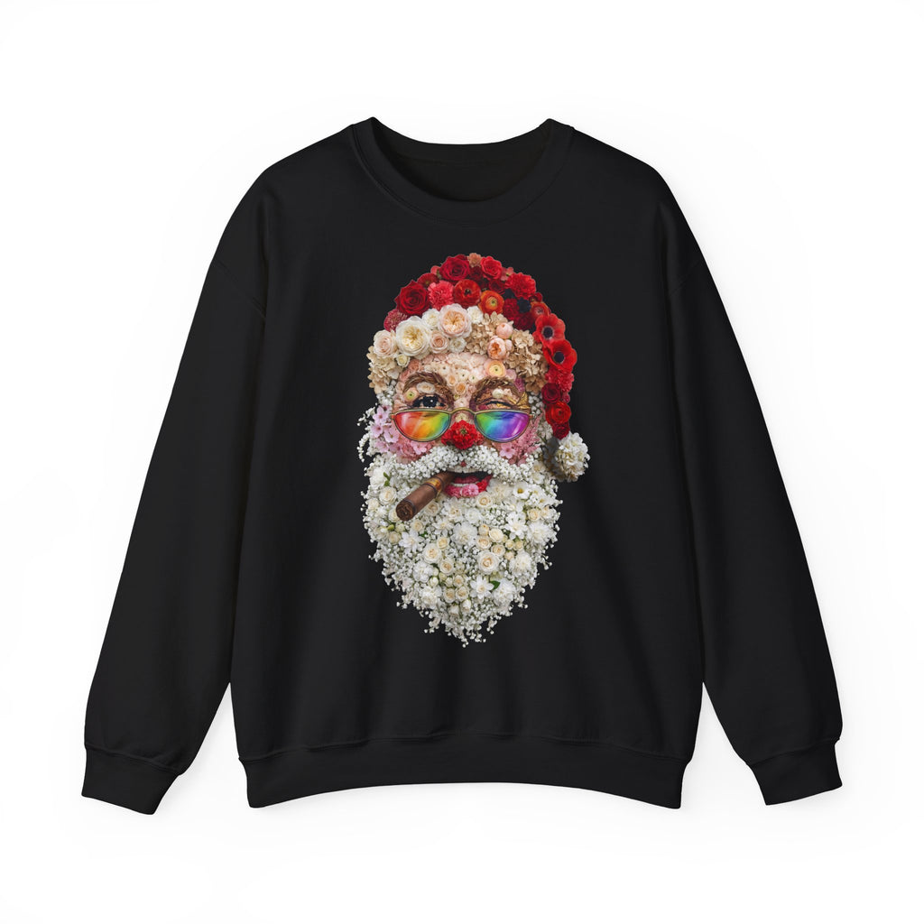 Blumen-Santa: Frontprint, Unisex Sweatshirt - Colorful Rainbow Glasses Floral
