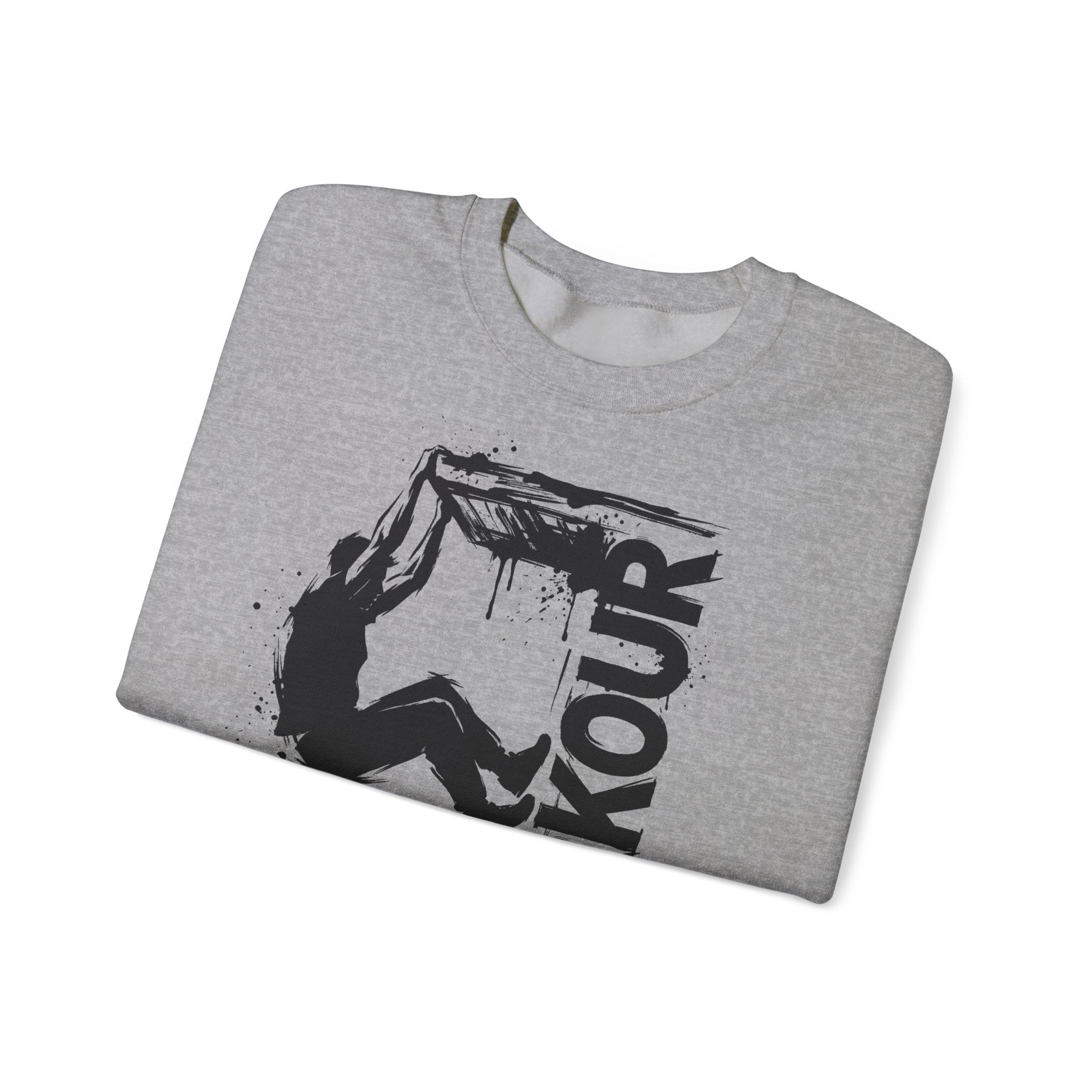 Parkour 09: Frontprint, Unisex Sweatshirt - Urban Stunt Silhouette Crewneck
