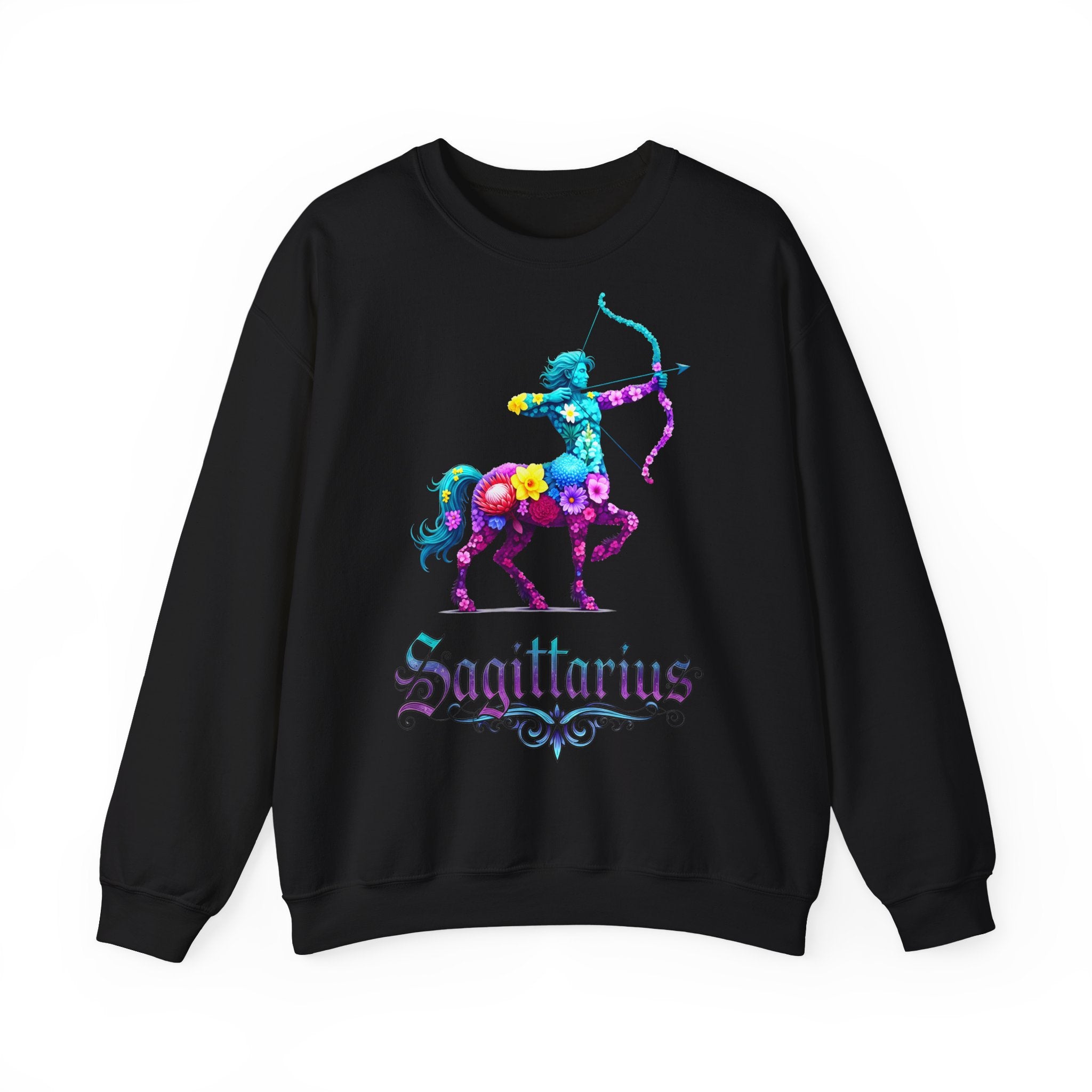 Schütze: Frontprint, Unisex Sweatshirt, florales Sternzeichen, Zodiac Astrologie (Sagittarius)