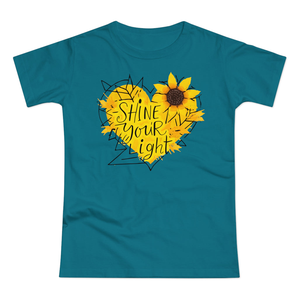 Sunflower Heart, Frontprint, Womens' T-Shirt, Shine Your Light