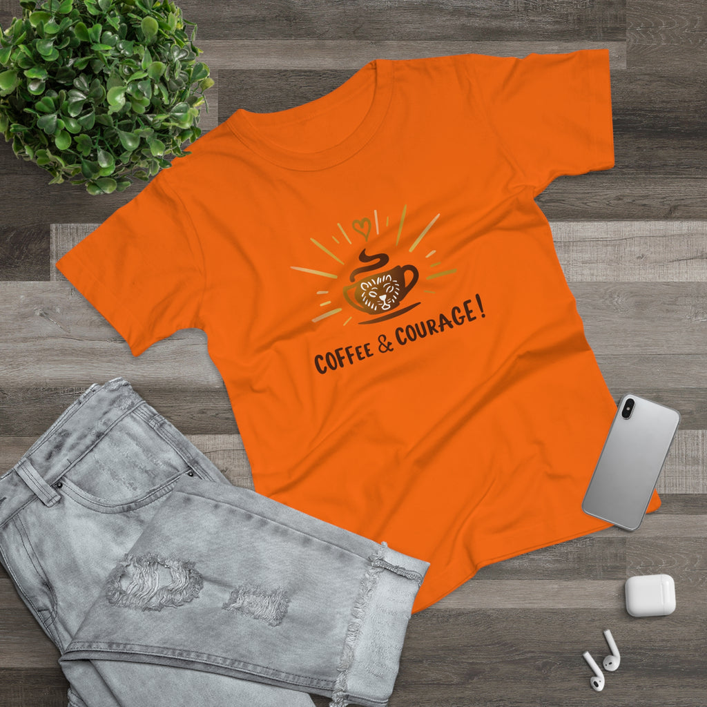 Coffee & Courage, Frontprint, Women's T-Shirt