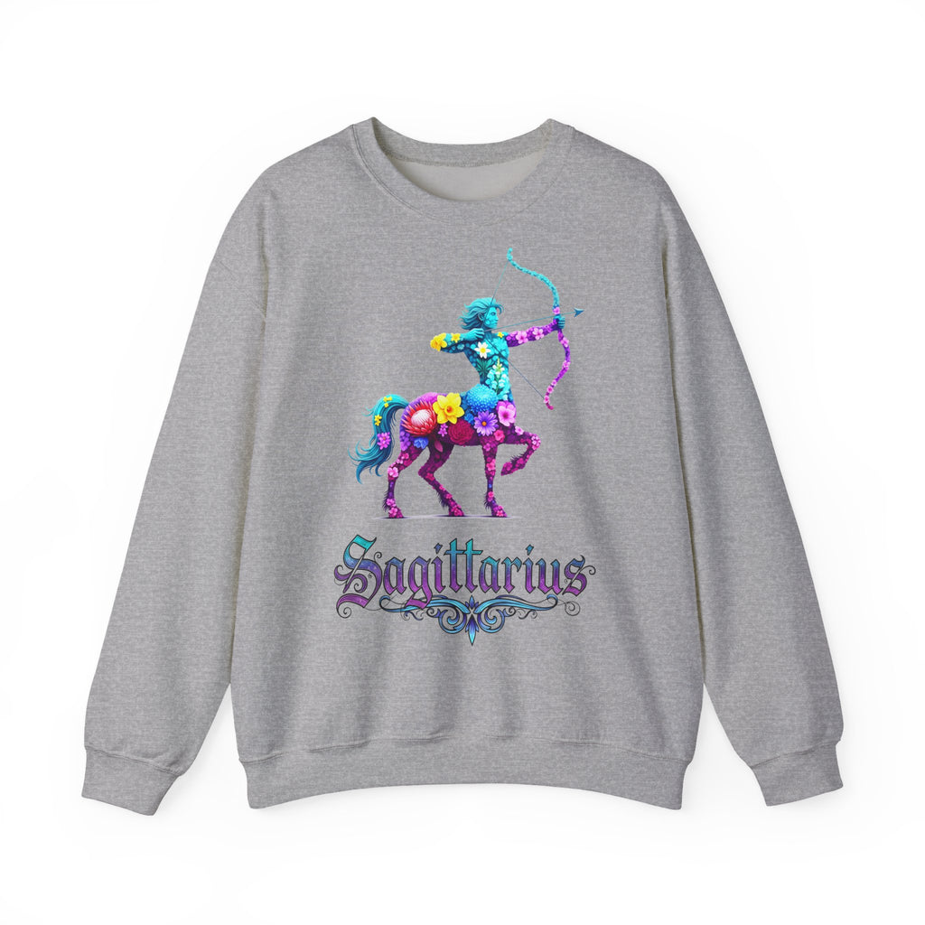 Schütze: Frontprint, Unisex Sweatshirt, florales Sternzeichen, Zodiac Astrologie (Sagittarius)