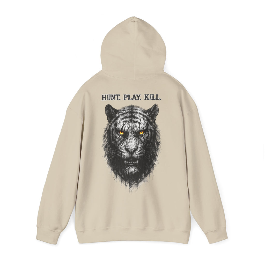 Tiger - Hunt. Play. Kill: Backprint, Unisex Hoodie, Animal-Collection