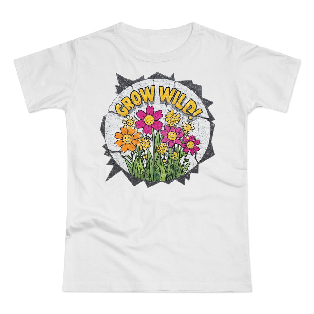Grow Wild', Frontprint, Women's T-Shirt, Floral Tee for Garden Lovers, Spring Fashion, Eco-Friendly Gift, Nature-Inspired Apparel