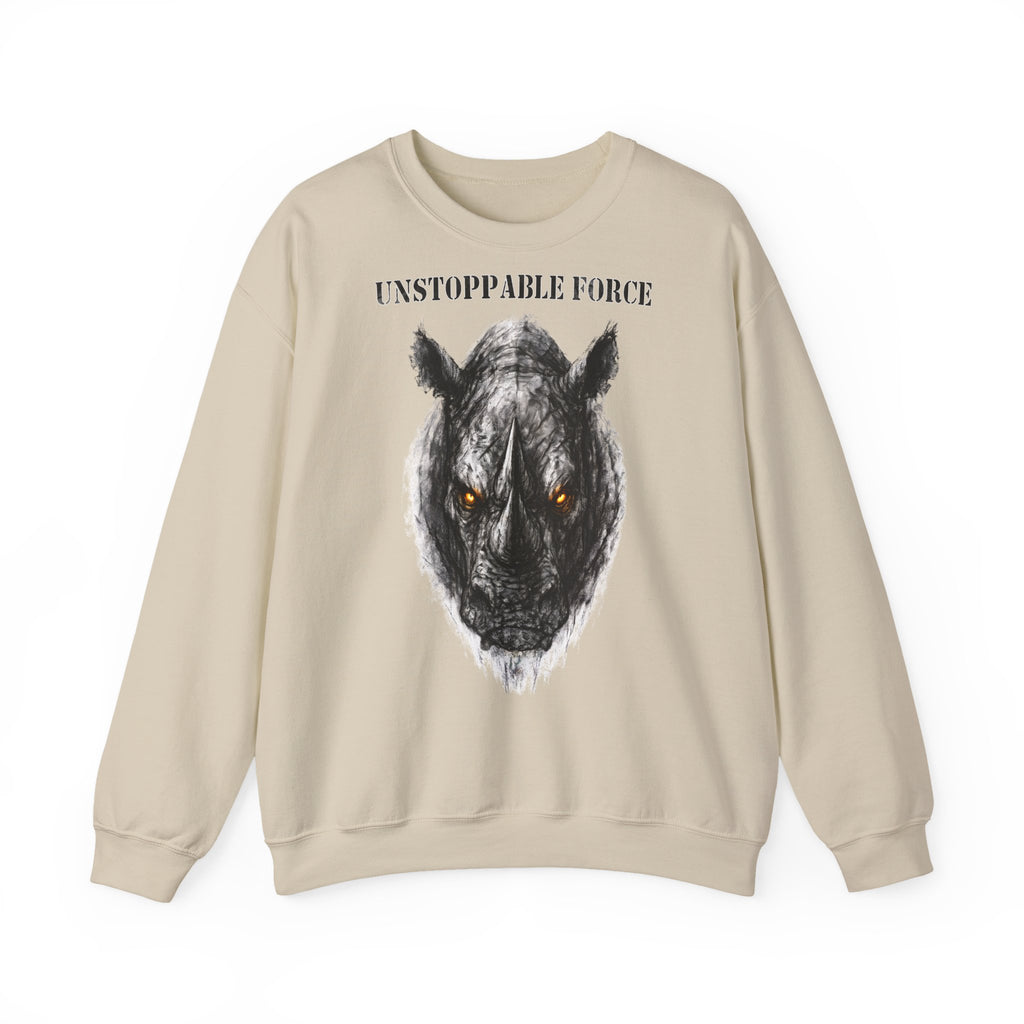 Nashorn - Unstoppable Force: Animals-Collection, Frontprint, Unisex Sweatshirt