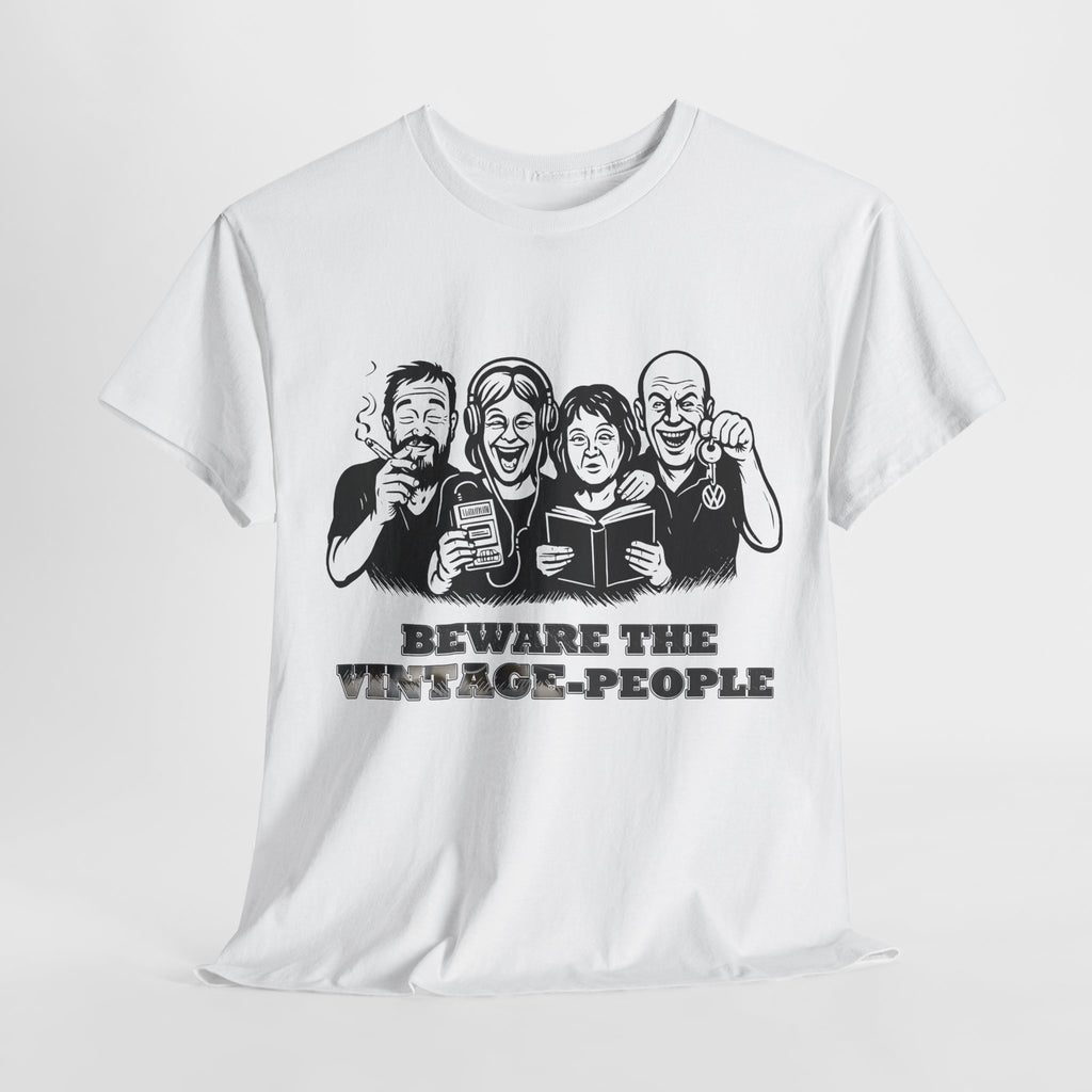 Vintage People - Retro Walkman, VW Bully, Peace Love Rock'n Roll Shirt