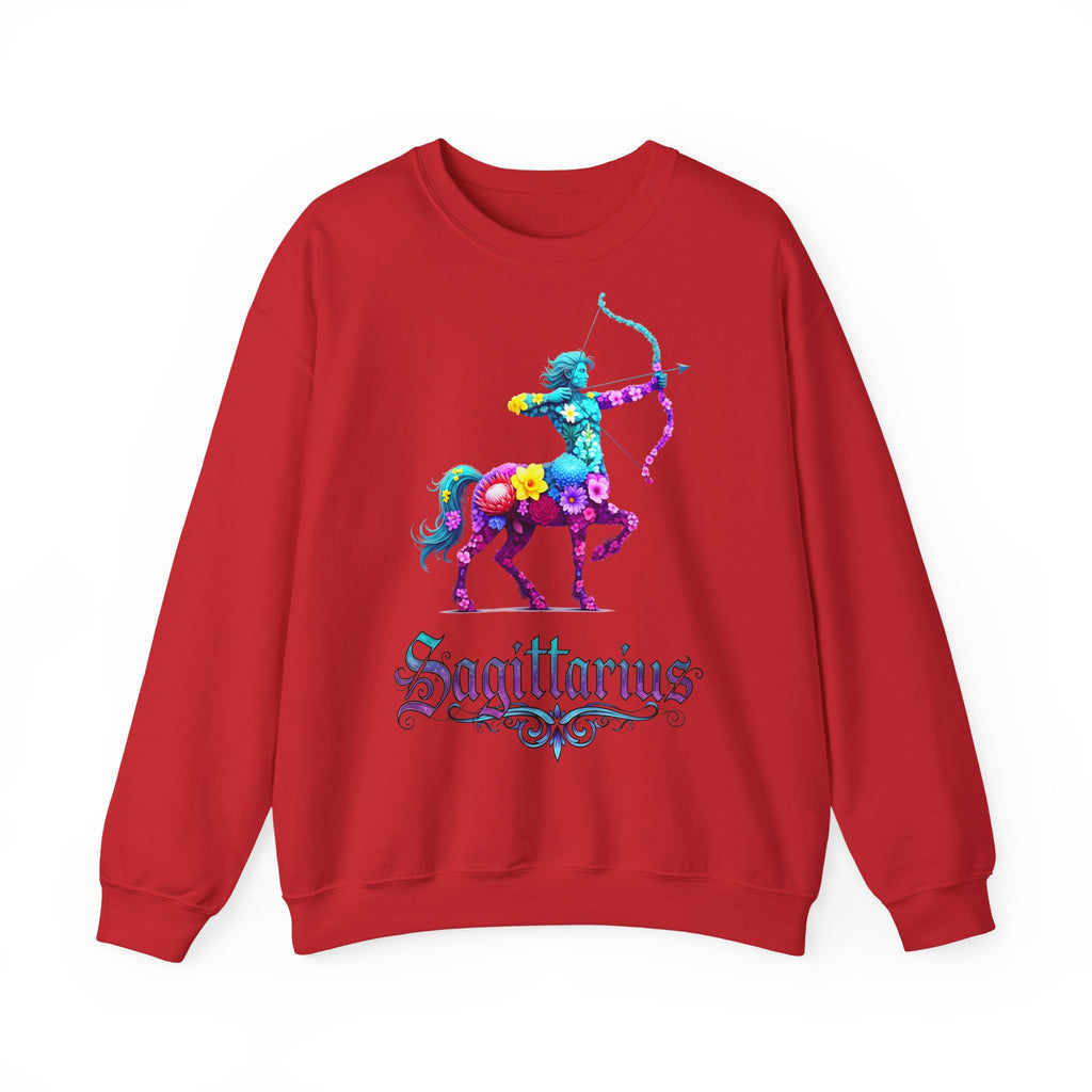 Schütze: Frontprint, Unisex Sweatshirt, florales Sternzeichen, Zodiac Astrologie (Sagittarius)