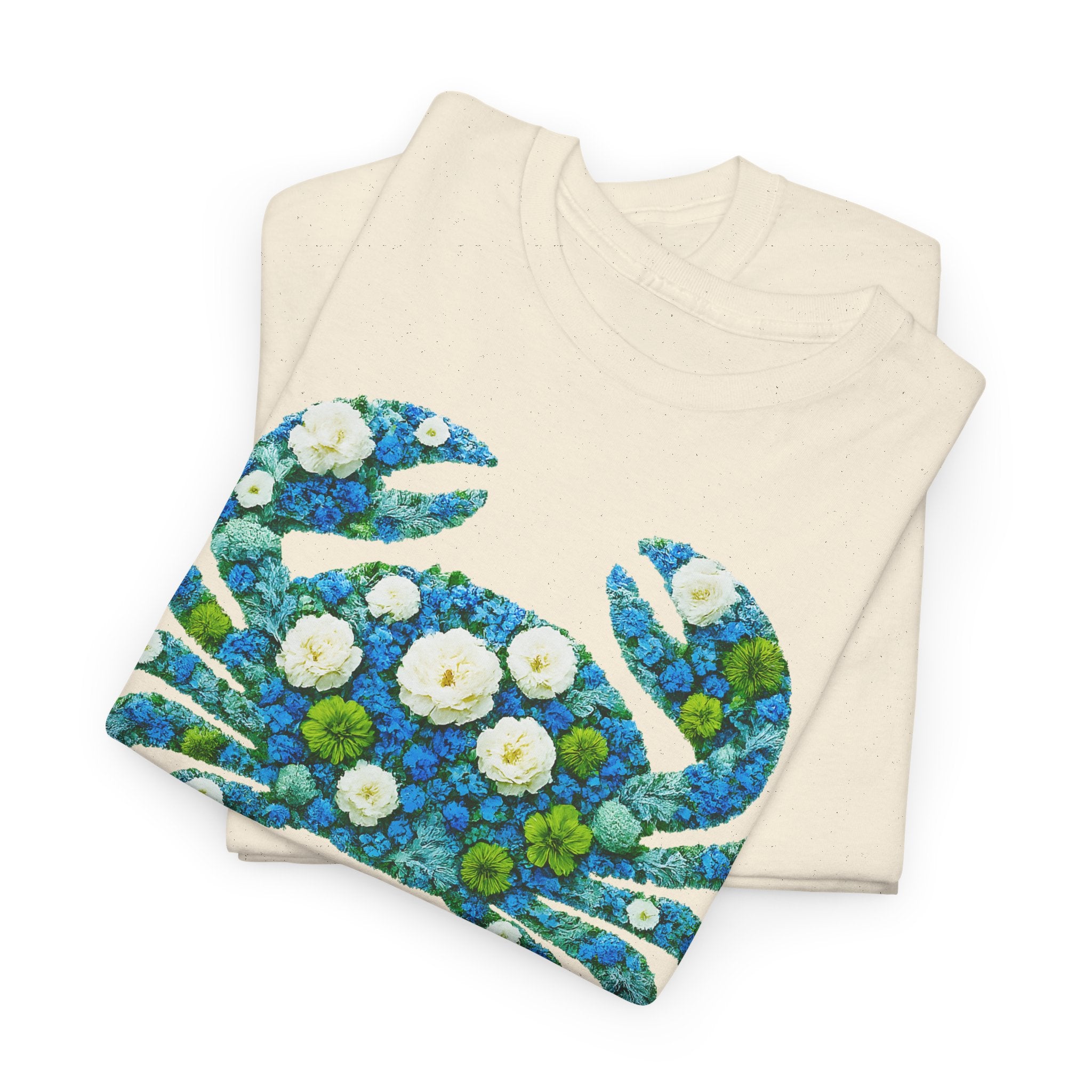 Krebs: Frontprint, Unisex T-Shirt - Florales Sternzeichen Astrologie (Cancer)