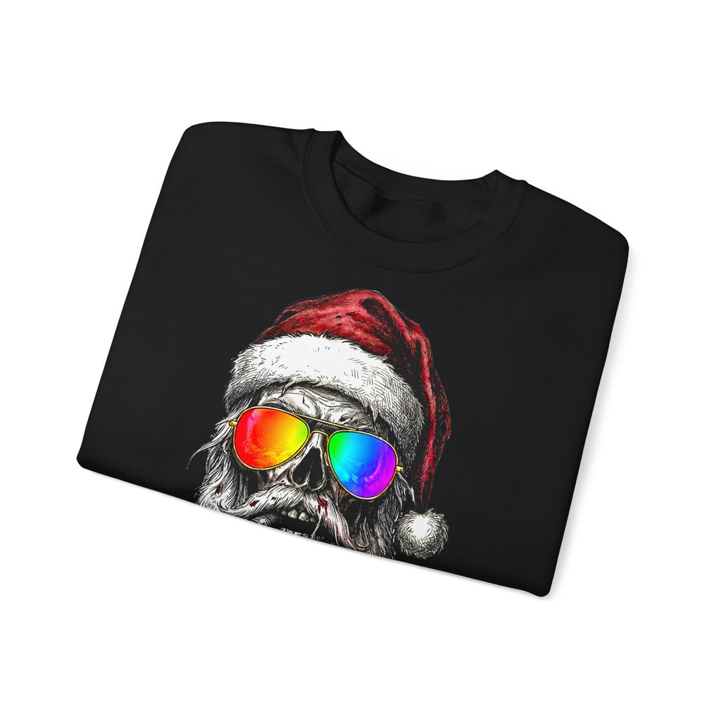 Pilot-Santa: Frontprint, Unisex Sweatshirt Retro Sunglasses Christmas Sweater