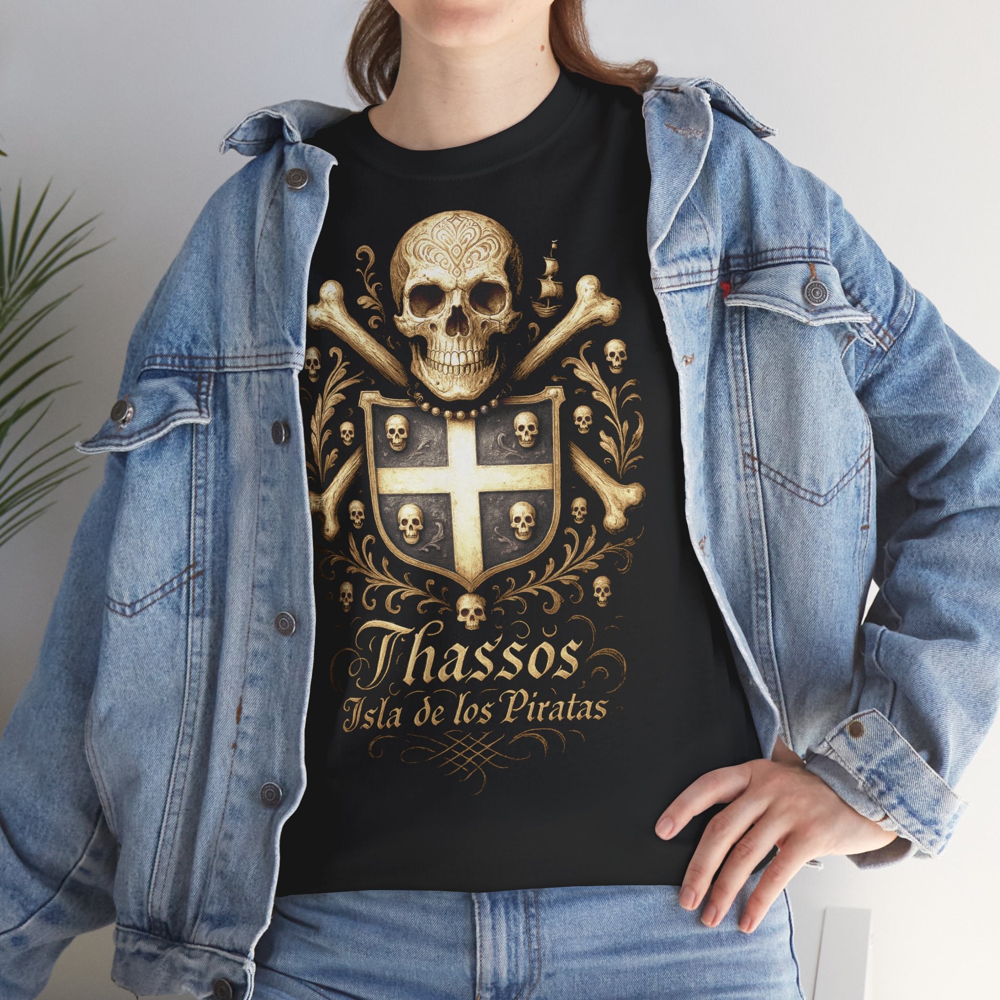 Thassos Island: Frontprint, Unisex T-Shirt **Grimwater-Edition** Pirates of Thasos Island