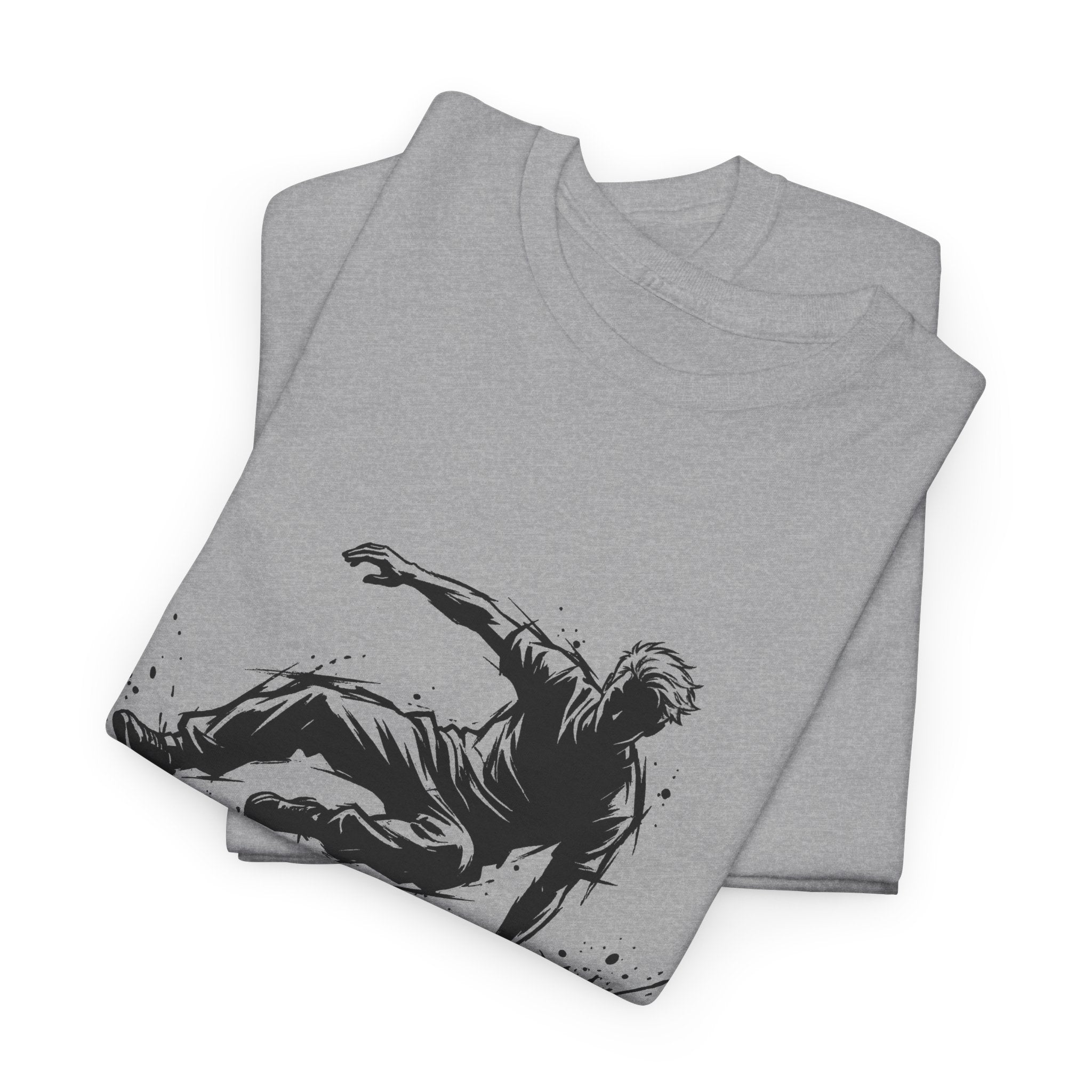 Parkour 07: Frontprint, Unisex T-Shirt - Urban Stunt Silhouette Crewneck