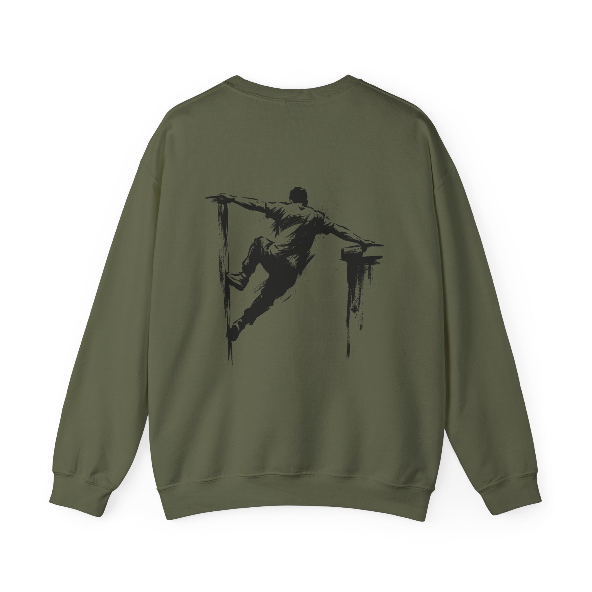 Parkour D: Front-/Backprint, Unisex Sweatshirt - Urban Stunt Silhouette Crewneck