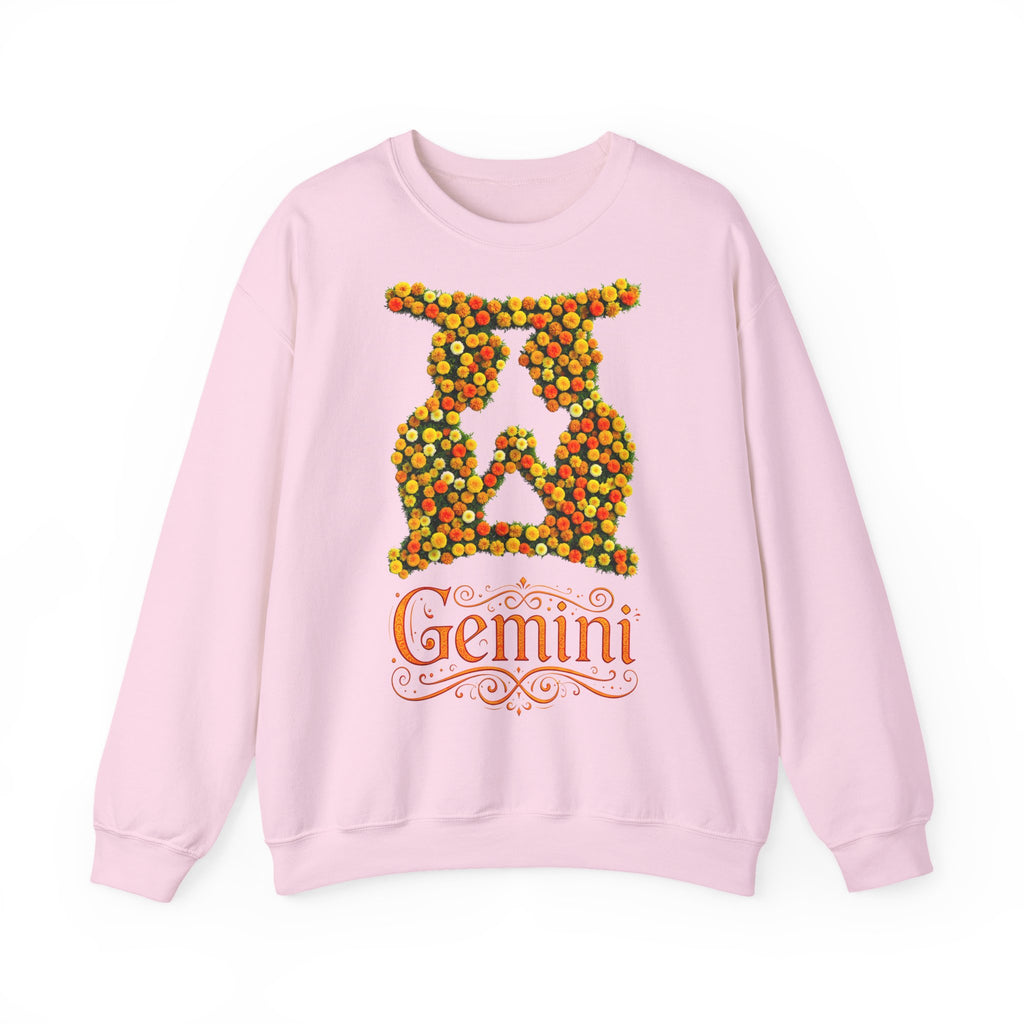 Zwilling: Frontprint, Unisex Sweatshirt, florales Sternzeichen, Zodiac Astrologie (Gemini)