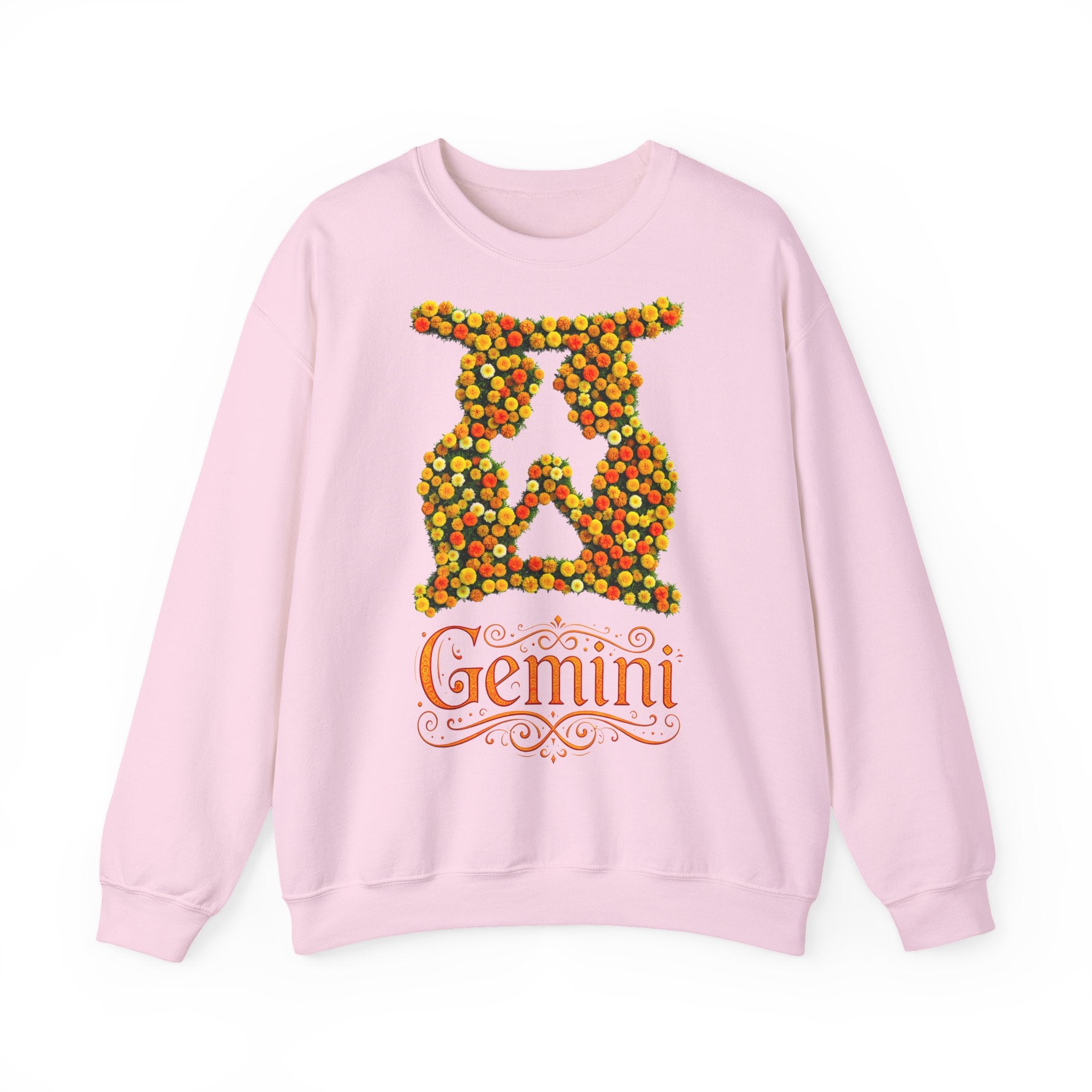 Zwilling: Frontprint, Unisex Sweatshirt, florales Sternzeichen, Zodiac Astrologie (Gemini)