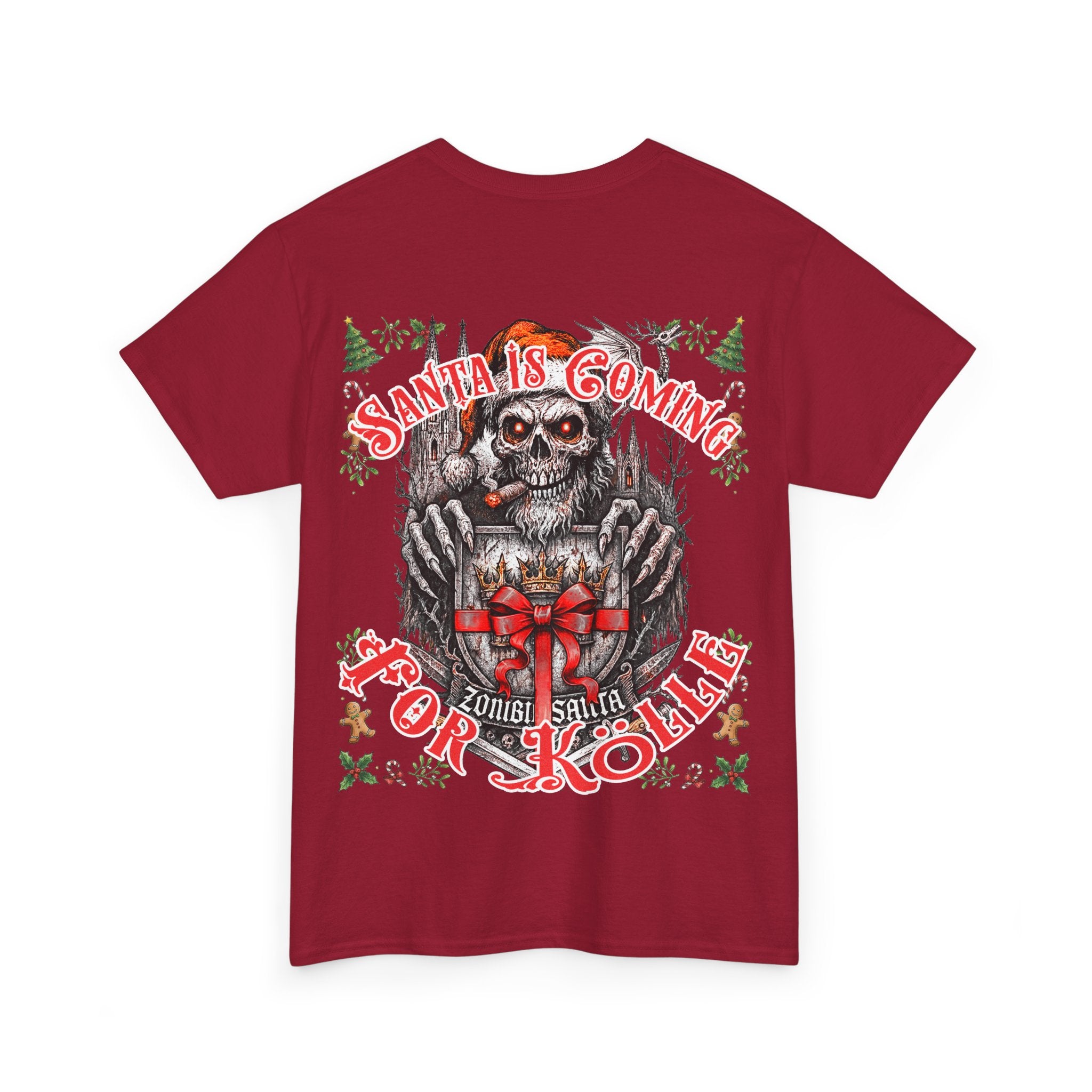 Santa Is Coming 4 Kölle: Front-/Backprint, Unisex T-Shirt