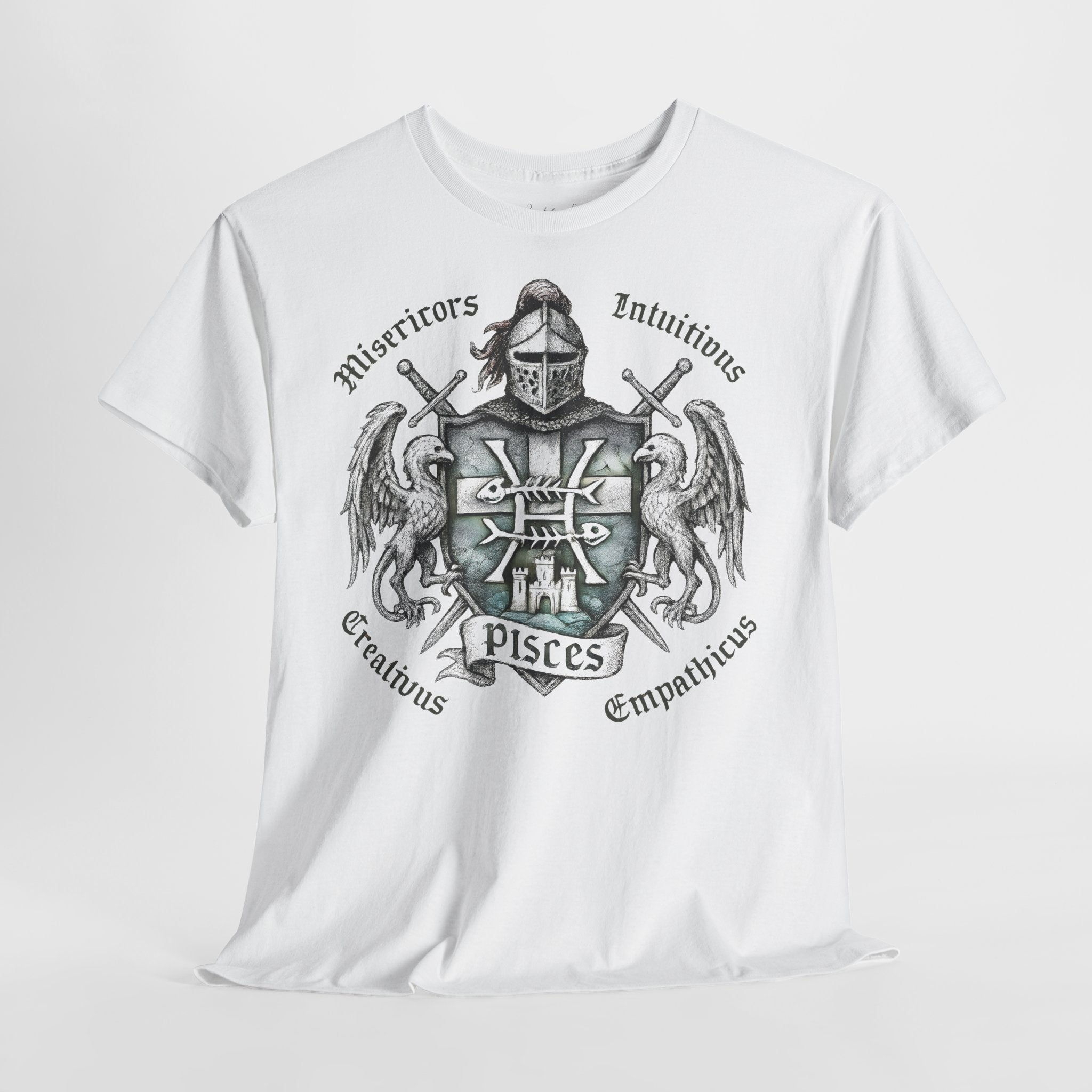 Fische: Frontprint, Unisex T-Shirt **Grimwater-Edition** Sternzeichen Astrologie (Pisces)