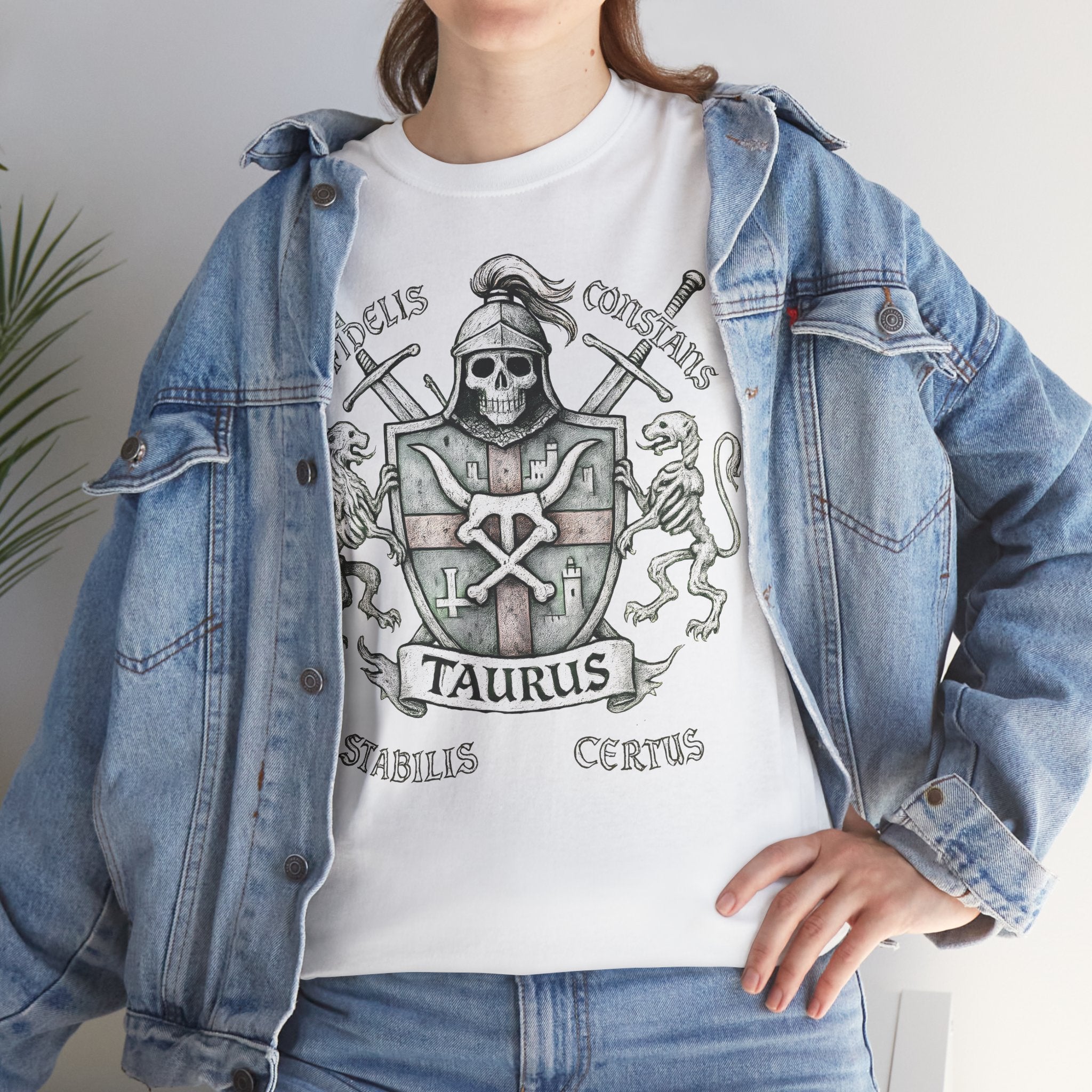 Stier: Frontprint, Unisex T-Shirt **Grimwater-Edition** Sternzeichen Astrologie (Taurus)