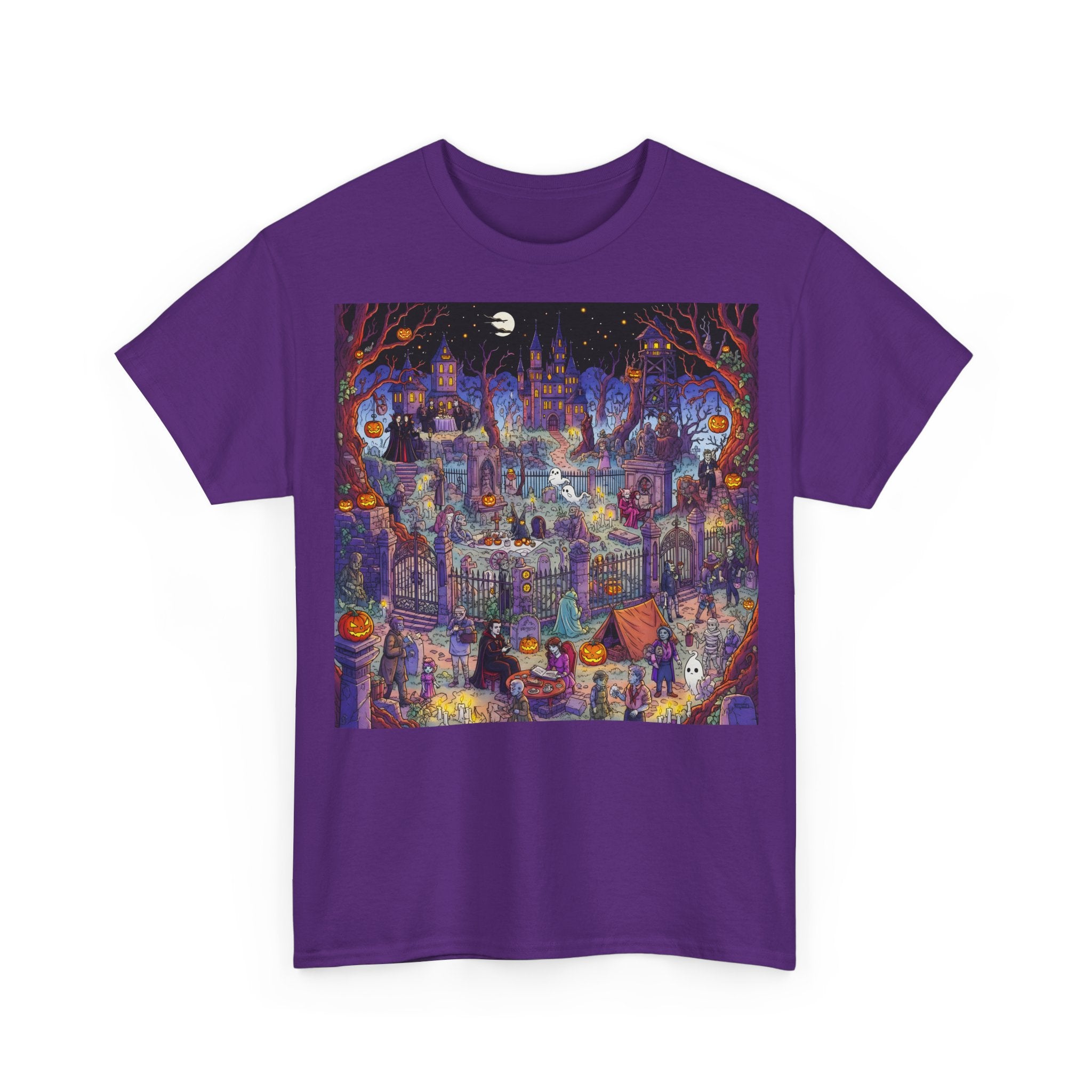 Wimmelbild Mystische Nacht: : Frontprint, Unisex T-Shirt