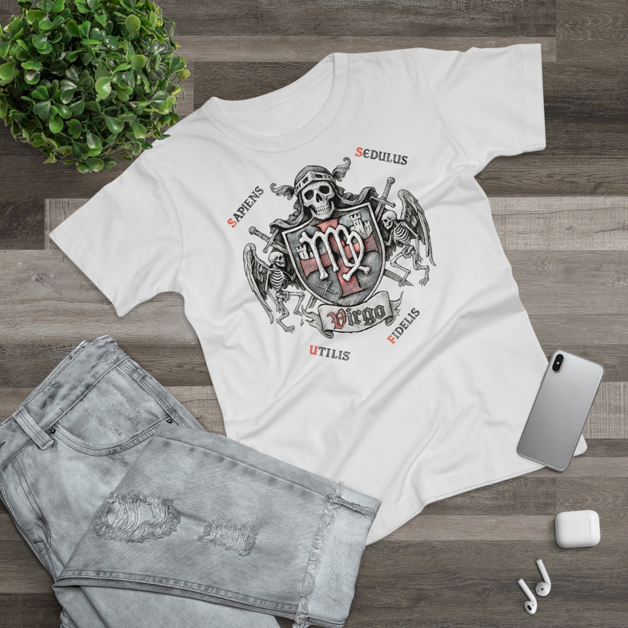 Jungfrau: Frontprint, Womens' T-Shirt **Grimwater Edition** Sternzeichen Astrologie (Virgo)