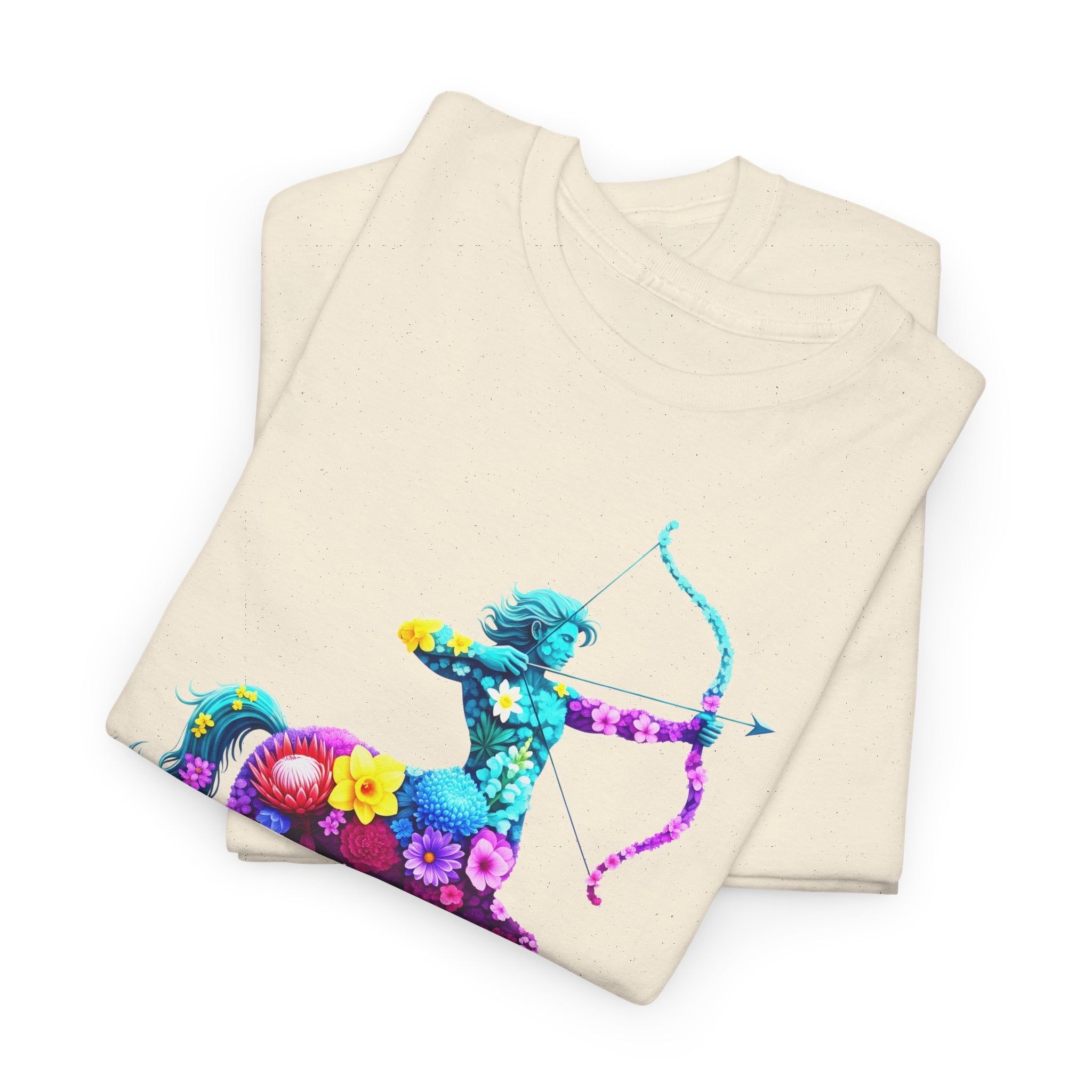 Schütze: Frontprint, Unisex T-Shirt - Florales Sternzeichen Astrologie (Sagittarius)