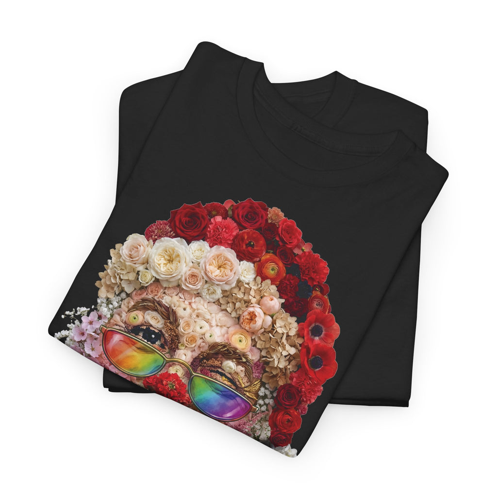 Blumen-Santa: Frontprint, Unisex T-Shirt, Floral Colorful Retro Santa with Cigar Weihnachten