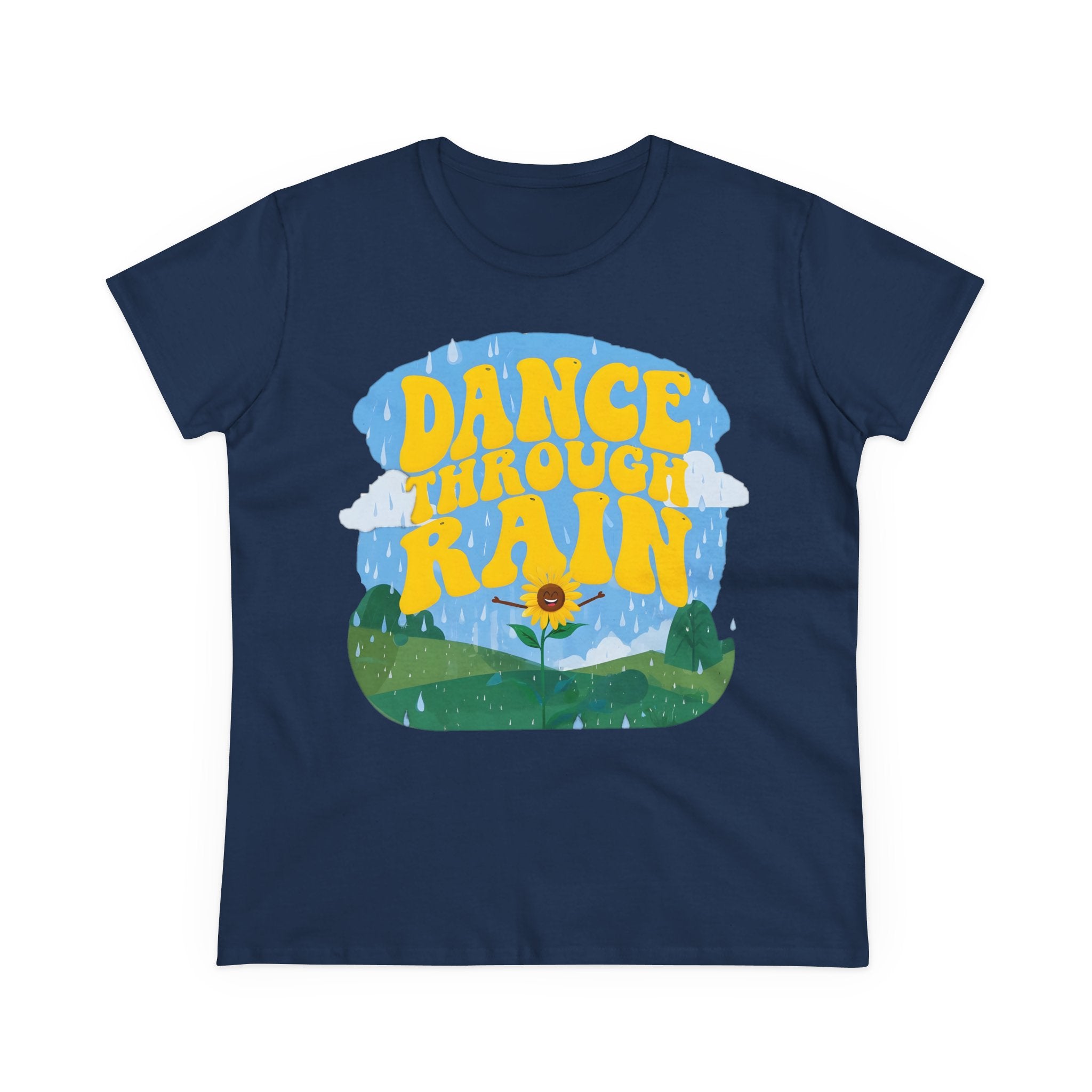Dance through Rain - Miss Positive Vibes: Frontprint, Womens' T-Shirt
