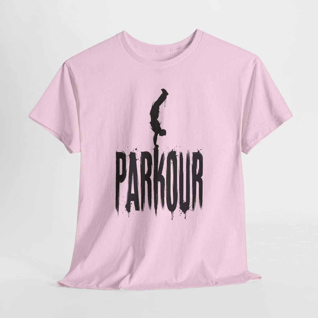 Parkour 03: Frontprint, Unisex T-Shirt - Urban Stunt Silhouette Crewneck