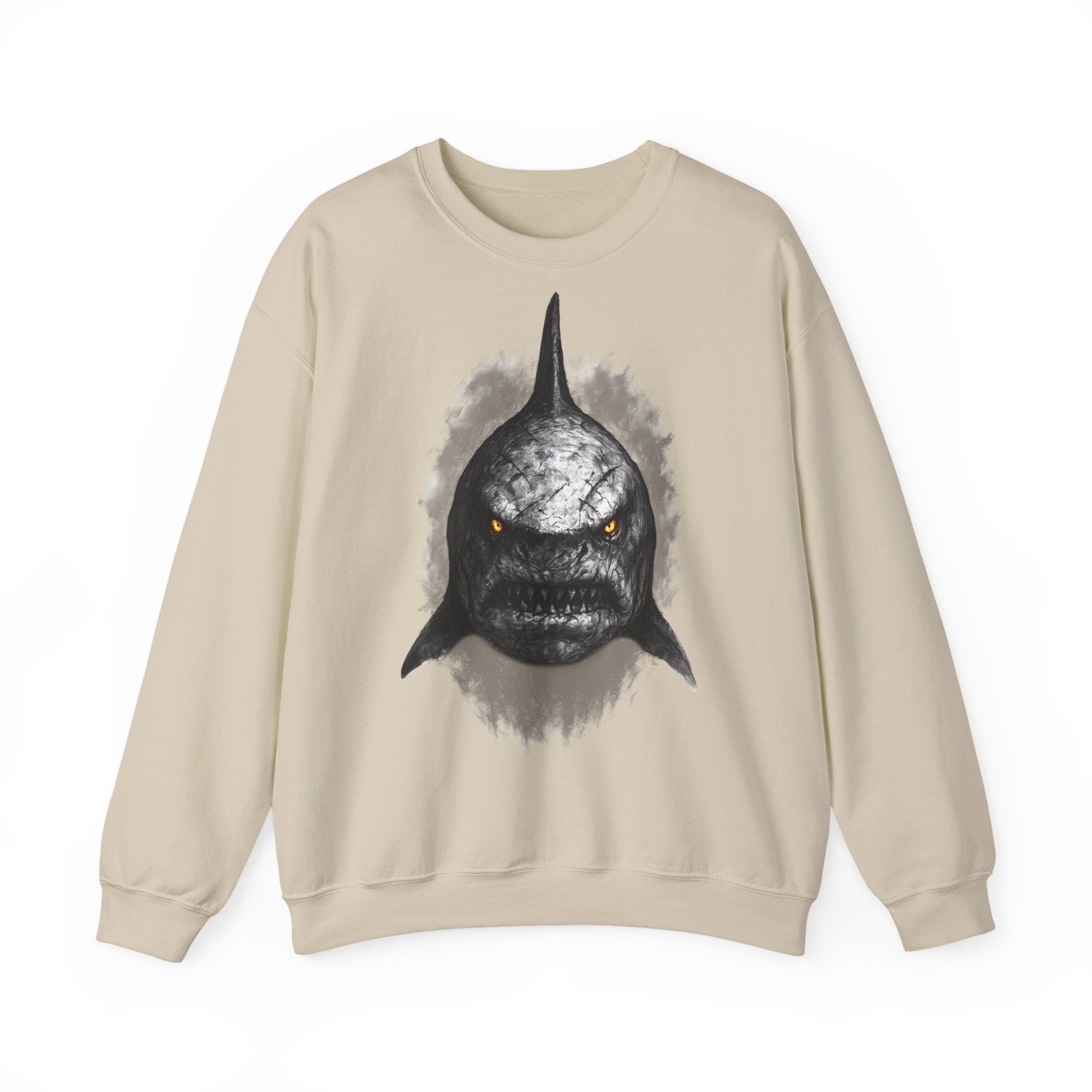 Hai: Animals-Collection, Frontprint, Unisex Sweatshirt, Menacing Shark
